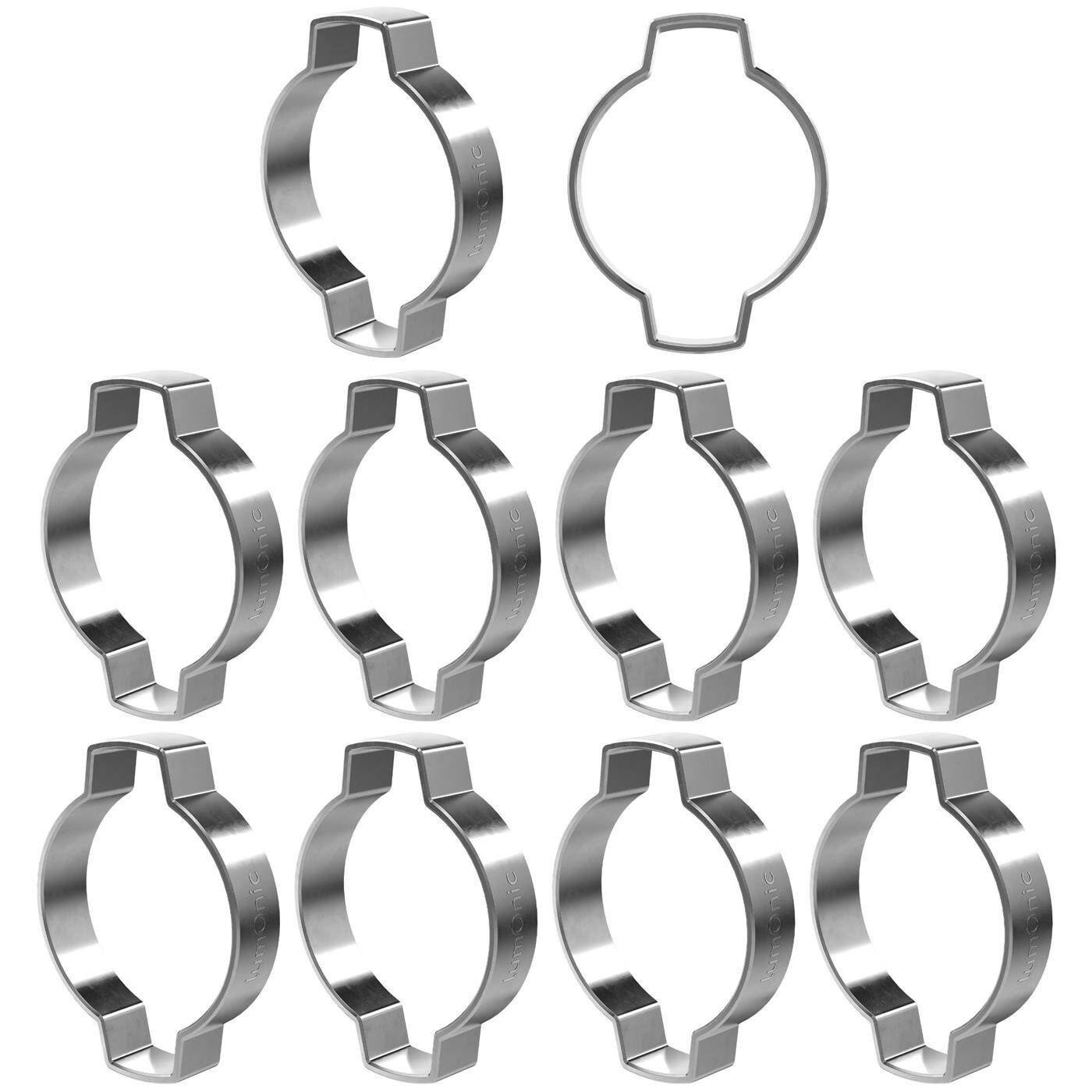 Lumonic I 10x 2-Ohr-Schelle 31-34mm I V2A Edelstahl I Zweiohrschelle I Schlauchschelle I für Druckluft, Rohrsysteme, Garten, KFZ