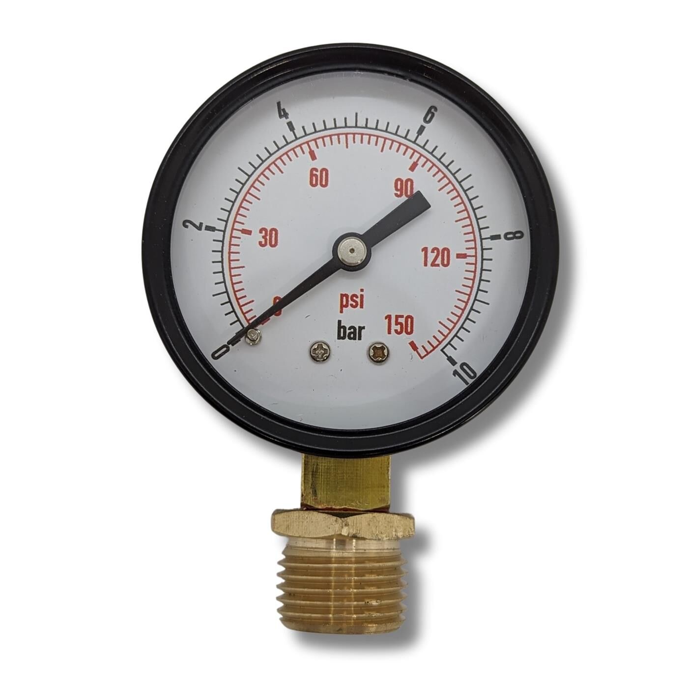 Manometer 0-4,0bar I 1/2 Zoll I Klasse 2,5 I Anschluss unten I Durchmesser 60mm I Druckmesser I für Druckluft und Wasser