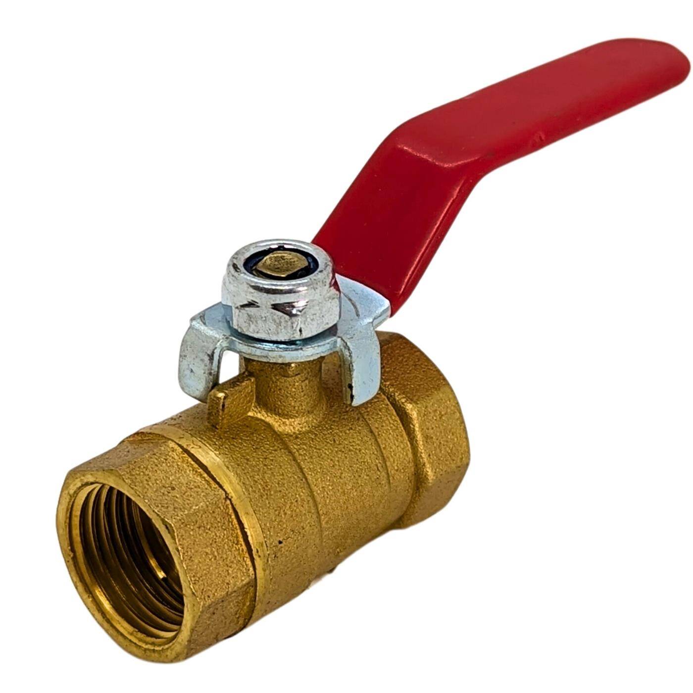 Kugelhahn rund mit Hebelgriff 1/2 Zoll 2 x Innengewinde korrosionsbeständiges Messing Absperrhahn für Druckluft Werkstatt