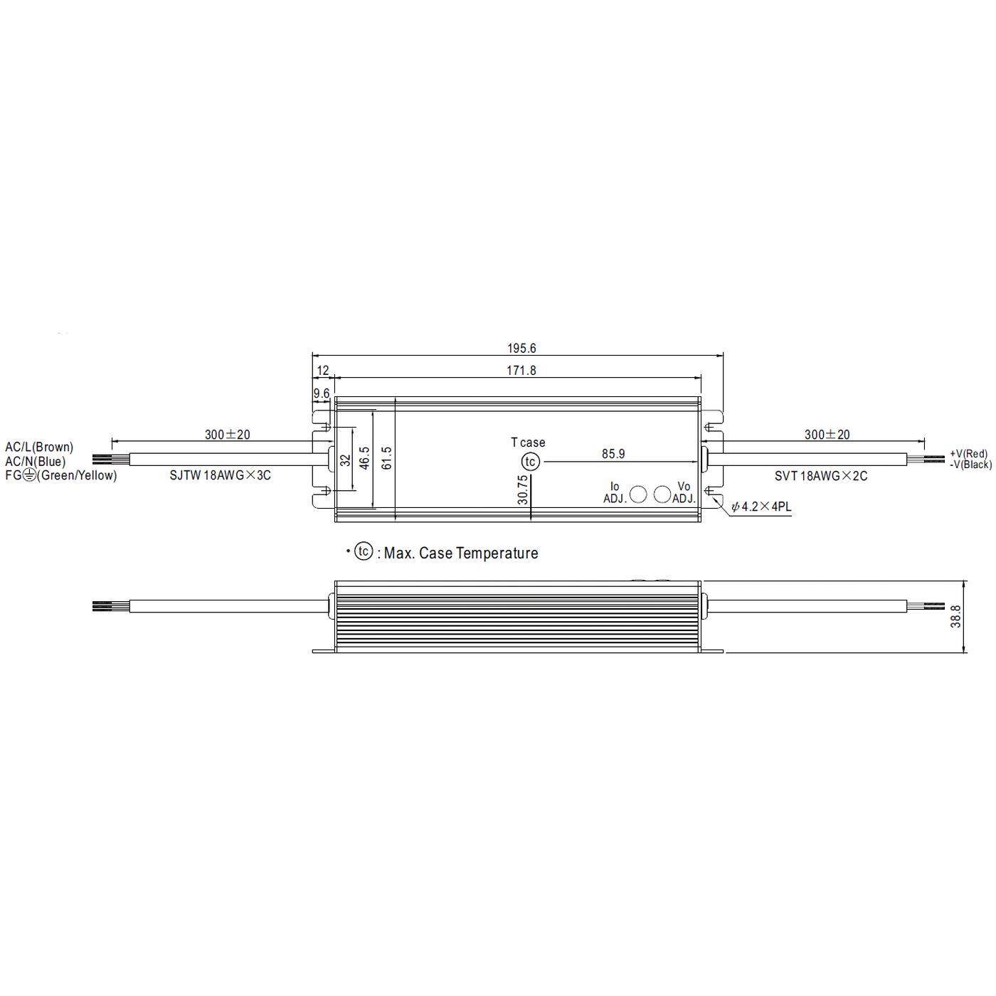 MEAN WELL HLG-80H-24A 81W 24V 3,4A LED power supply IP65