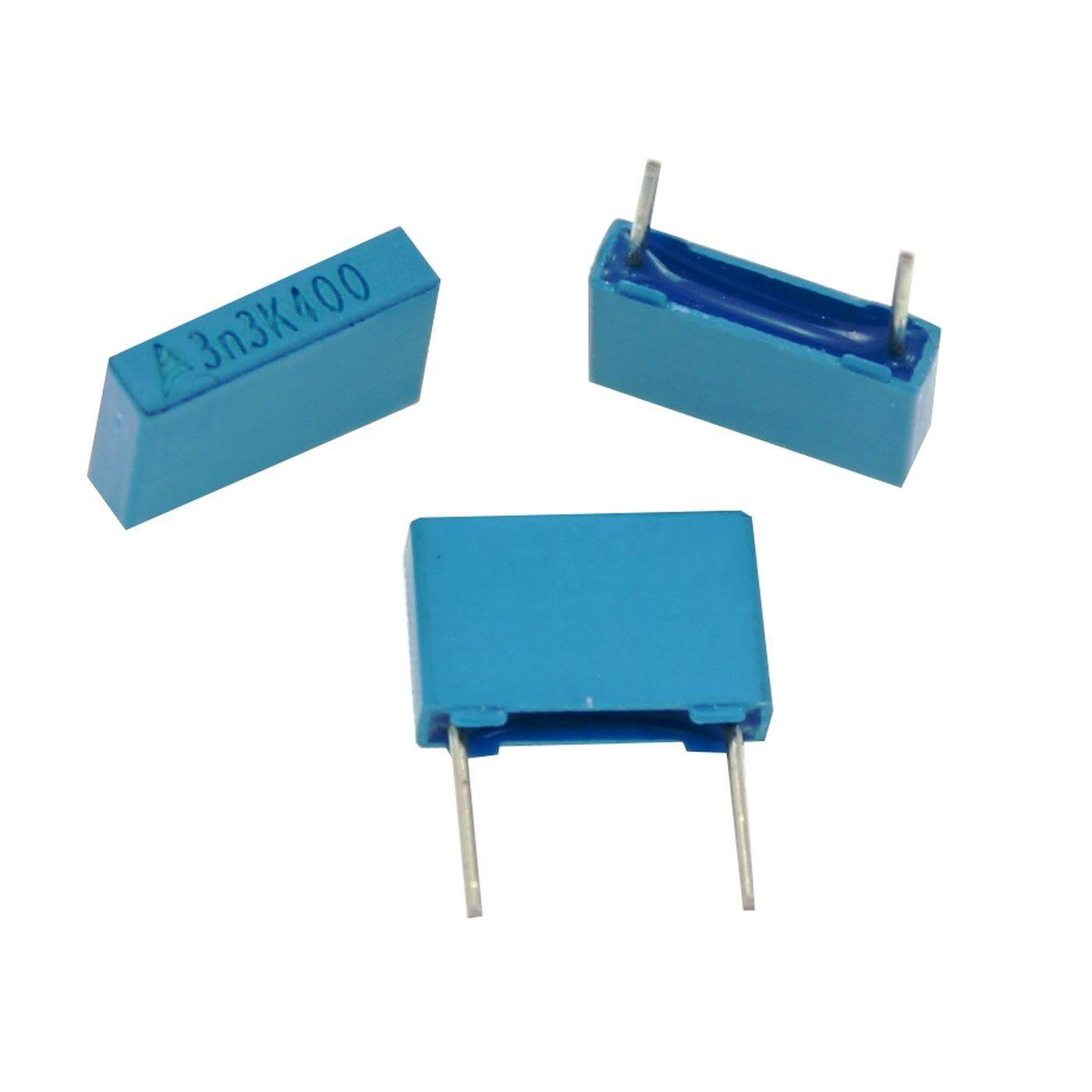 Epcos MKT Folien Kondensator | 0,0033µF 400V DC I 2-Pin Anschluss I 2-Pin I 0,0033uF, 3,3nF I Kondensator für Frequenzweichen von Lautsprechern oder zur Entstörung von elektrischen Geräten