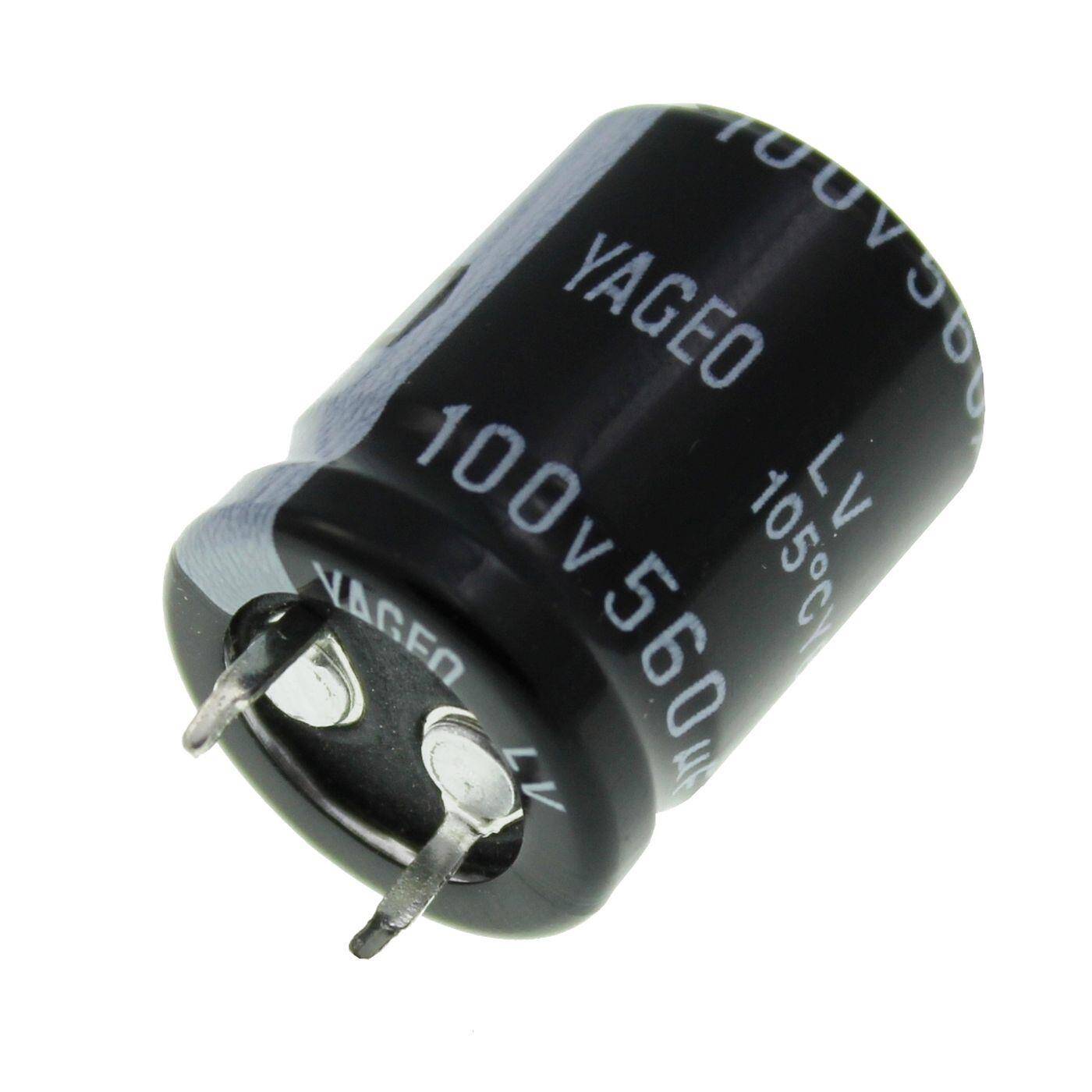 Snap-In Elko Kondensator 560µF 100V | Elektrolytkondensator bis zu einer Temperatur von 105°C | 20x25mm | 560uF LV100M0560BPF-2025 Yageo