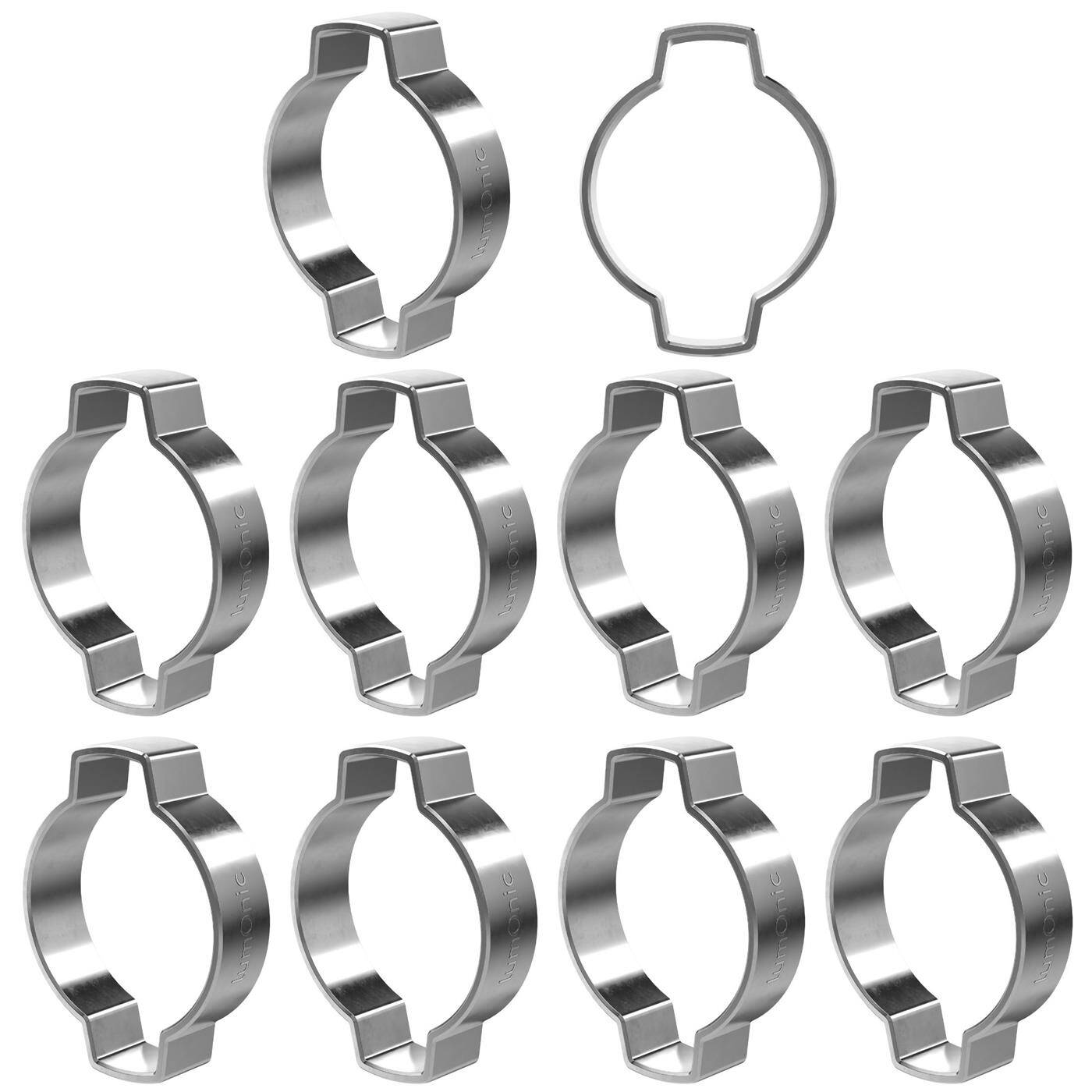 Lumonic I 10x 2-Ohr-Schelle 25-28mm I V2A Edelstahl I Zweiohrschelle I Schlauchschelle I für Druckluft, Rohrsysteme, Garten, KFZ