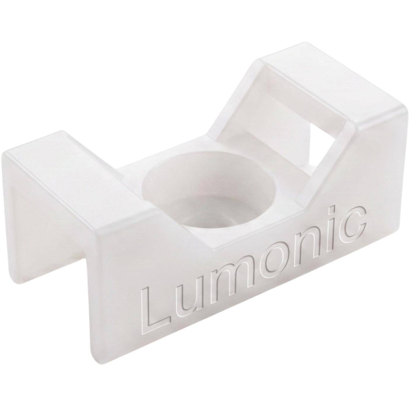 Lumonic 50 pieces Screw base for cable ties 40x16mm | White | -40°C…+85°C | PA6.6 polyamide | Resistant | Screw-on cable holder for electrical installation
