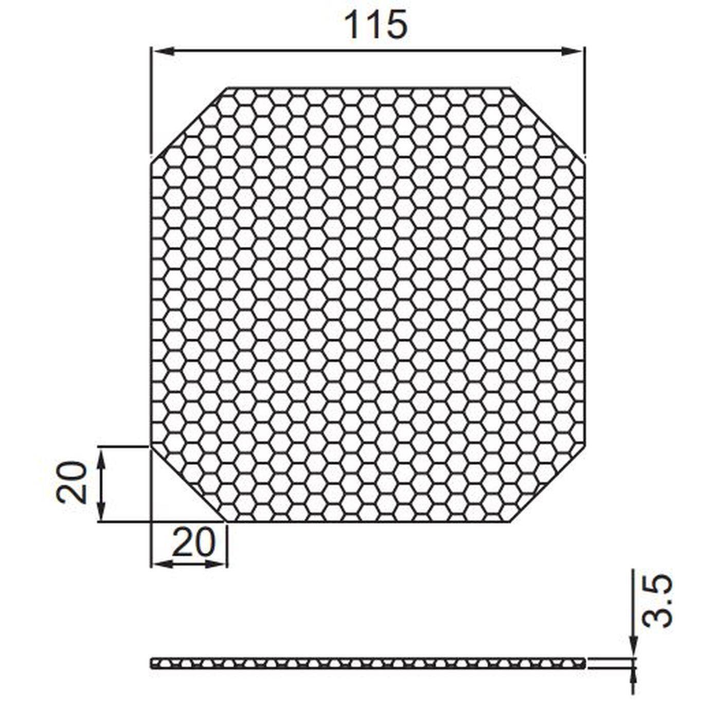Kunststoff Lüftergitter mit Filtereinsatz 120x120mm 120mm