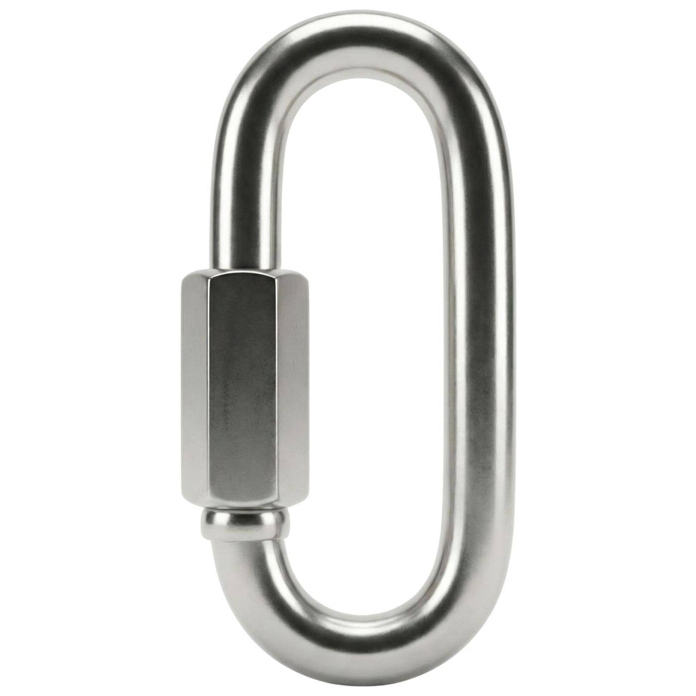 Screw connector V4A stainless steel 6mm d6x60mm Stainless + seawater resistant Hexagonal lock Chain emergency link Garden awning