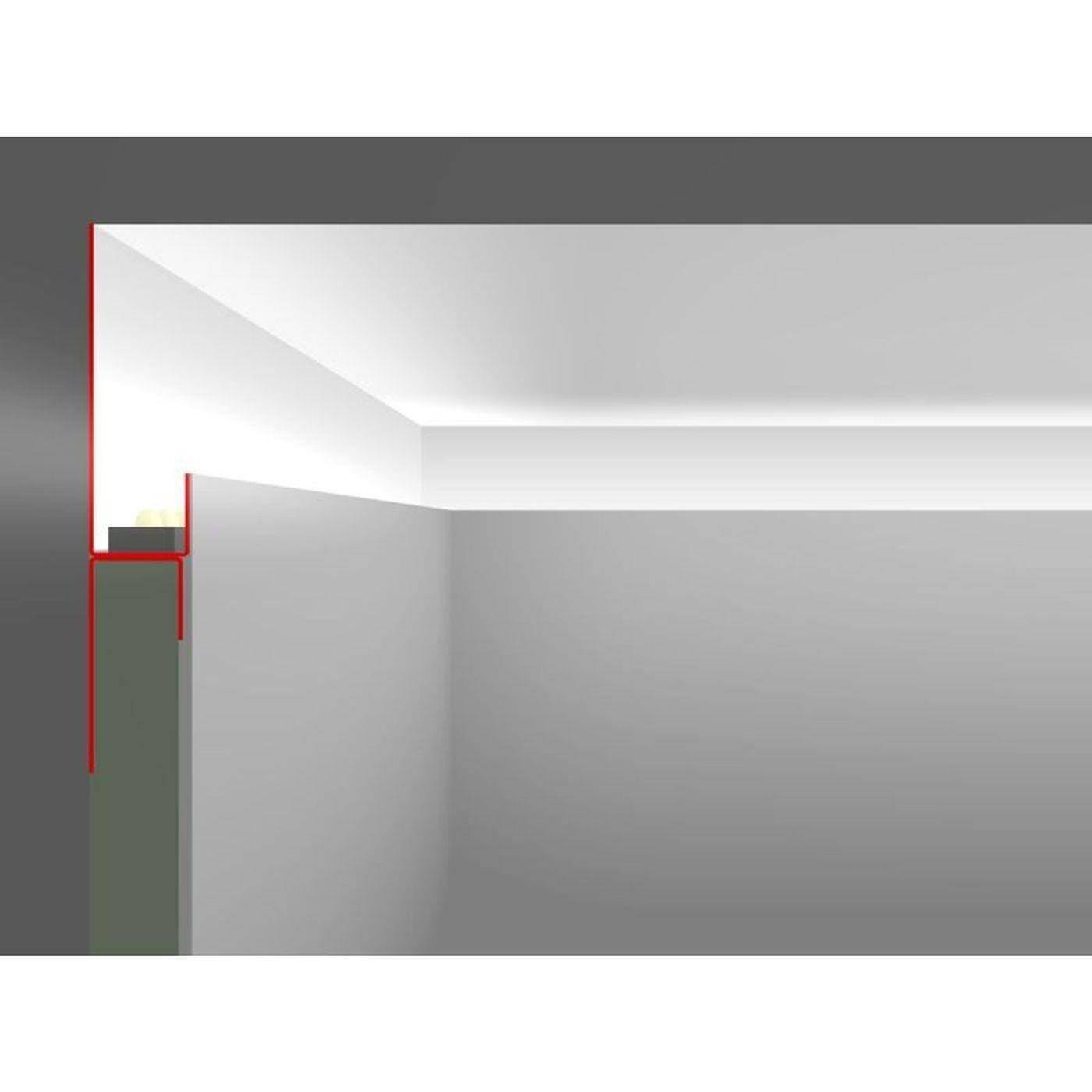 2m LED Trockenbauprofil SNL 60mm Sichtschenkel für Gipskartonplatten Stahl Zinkblech