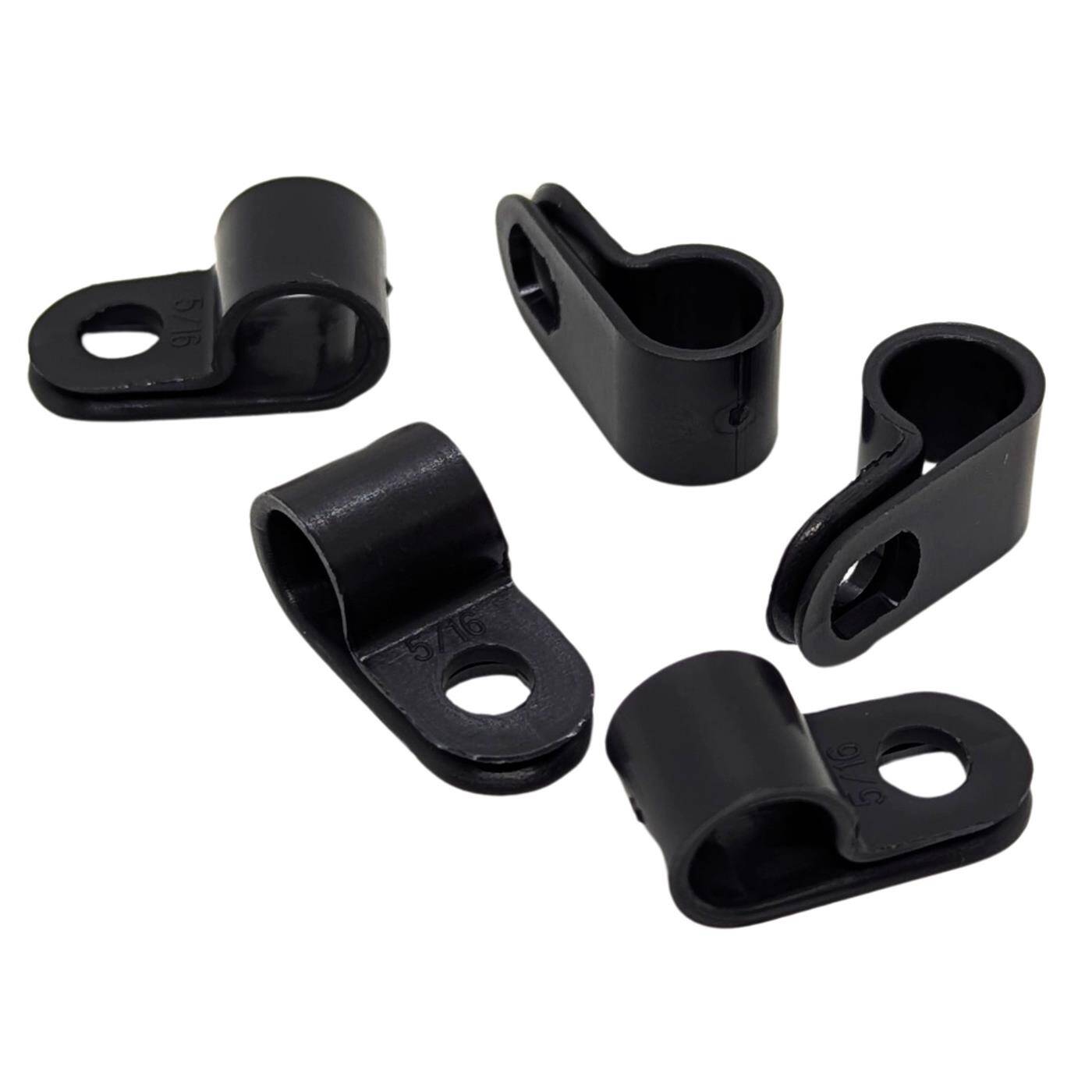 100x P-Clip für Kabel 8mm schwarz Nylon Kabelschelle Kabelhalter Chassisklemmen