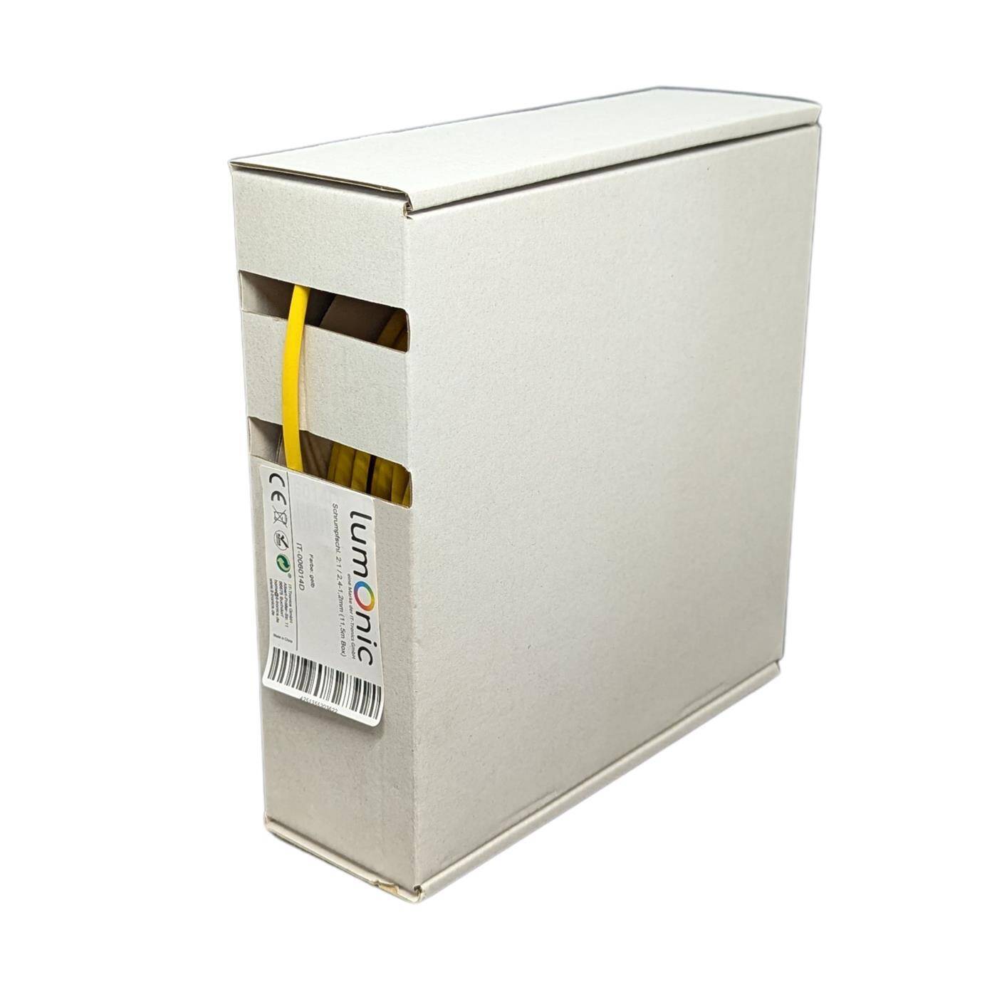 Lumonic 11,5m Schrumpfschlauch Box 2:1 Gelb - Hier von: 2,4mm auf 1,2mm - Dickwandiger Schrumfpschlauch in verschiedenen Größen