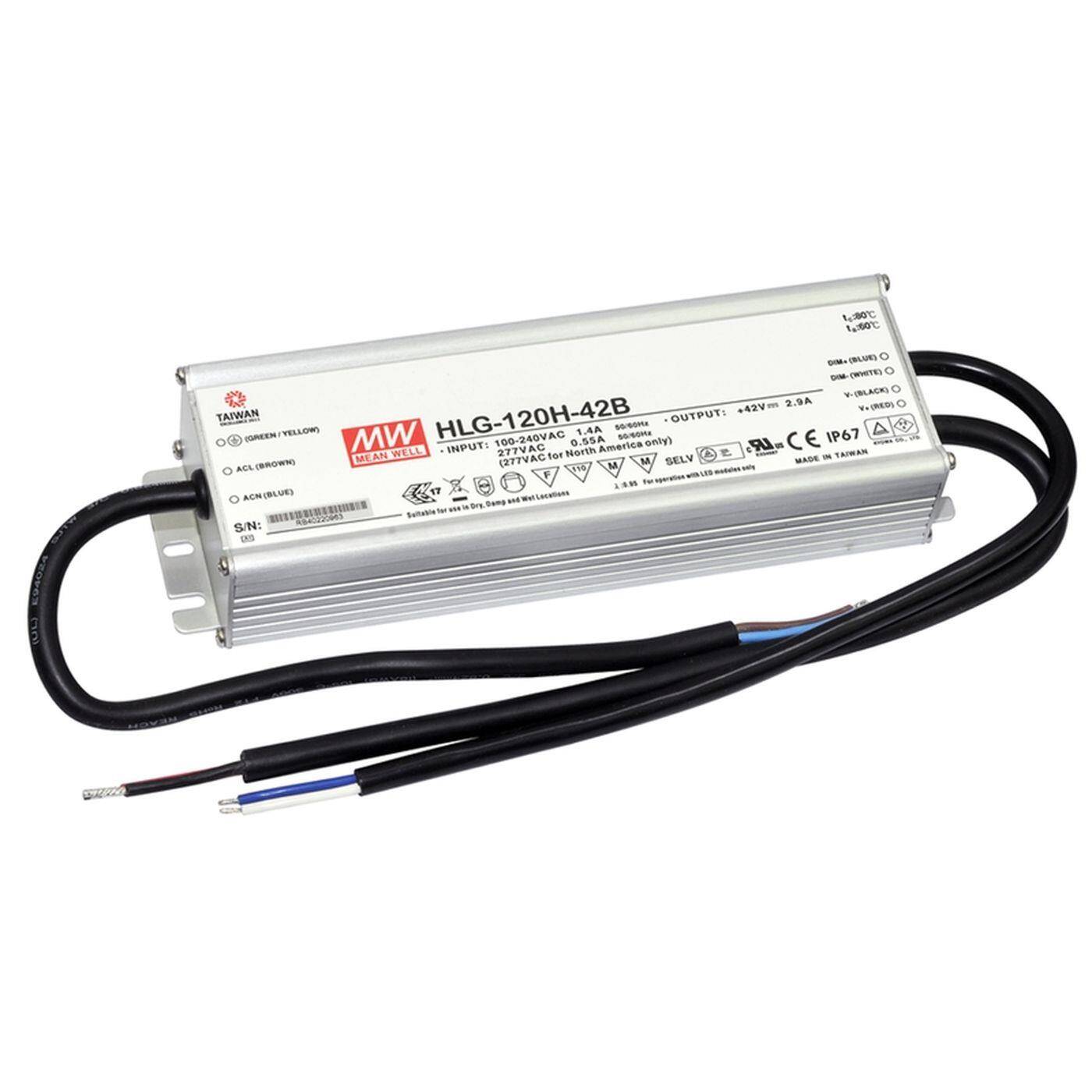 MEAN WELL HLG-120H-24B 120W 24V 5A LED Netzteil IP67 Dimmbar 0-10V PWM