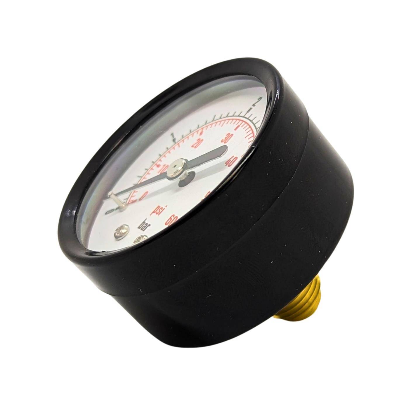 Manometer 0-4,0bar 1/4 Zoll Klasse 2,5 Anschluss hinten Durchmesser 50mm Druckmesser für Druckluft und Wasser