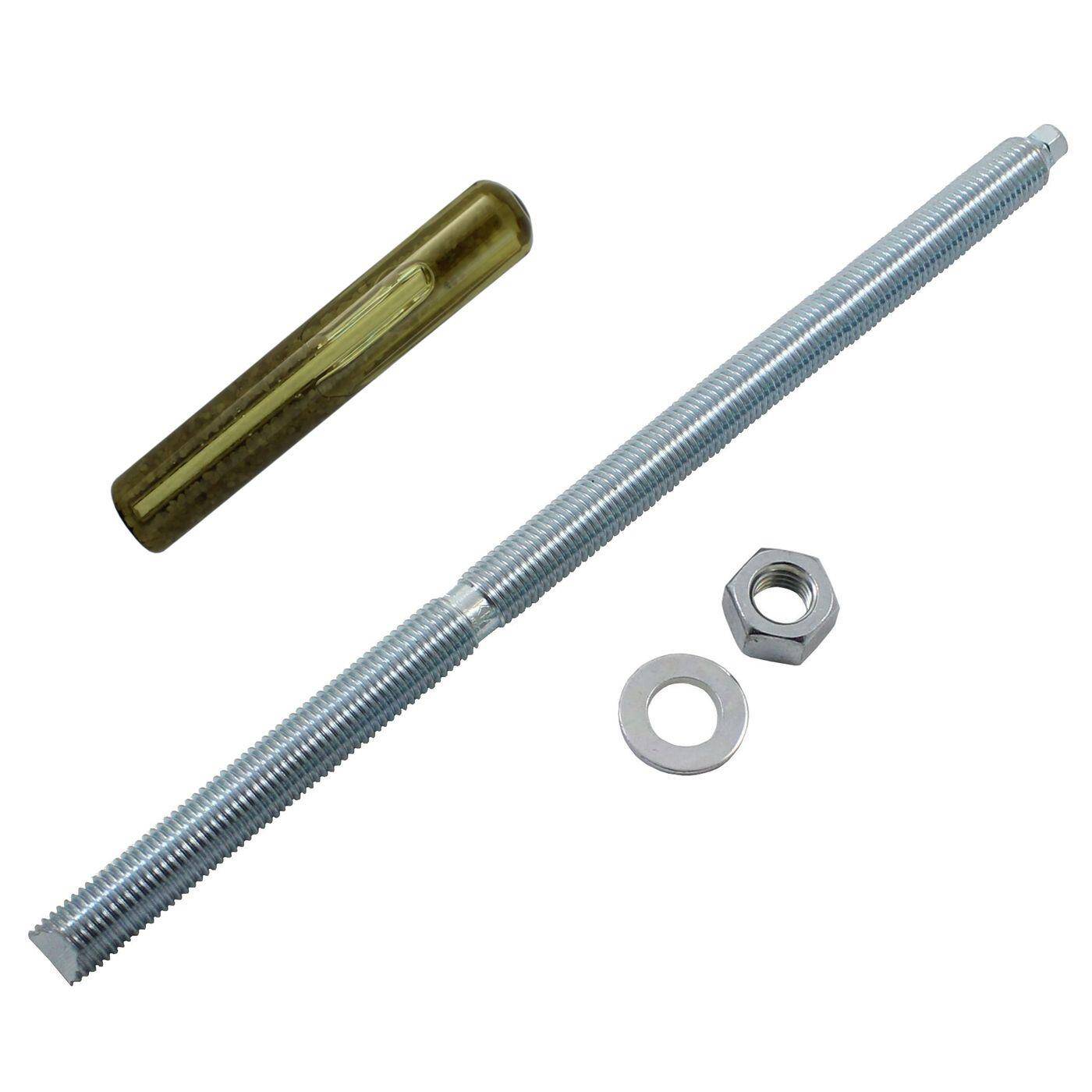 Lumonic Ankerstange + Verbundankerpatrone M16 x 350 Verzinkt I Zur Verwendung als Keilanker, Metalldübel, Bolzenanker, Blitzdübel I Für verschiedene Arten Durchsteckmontagen