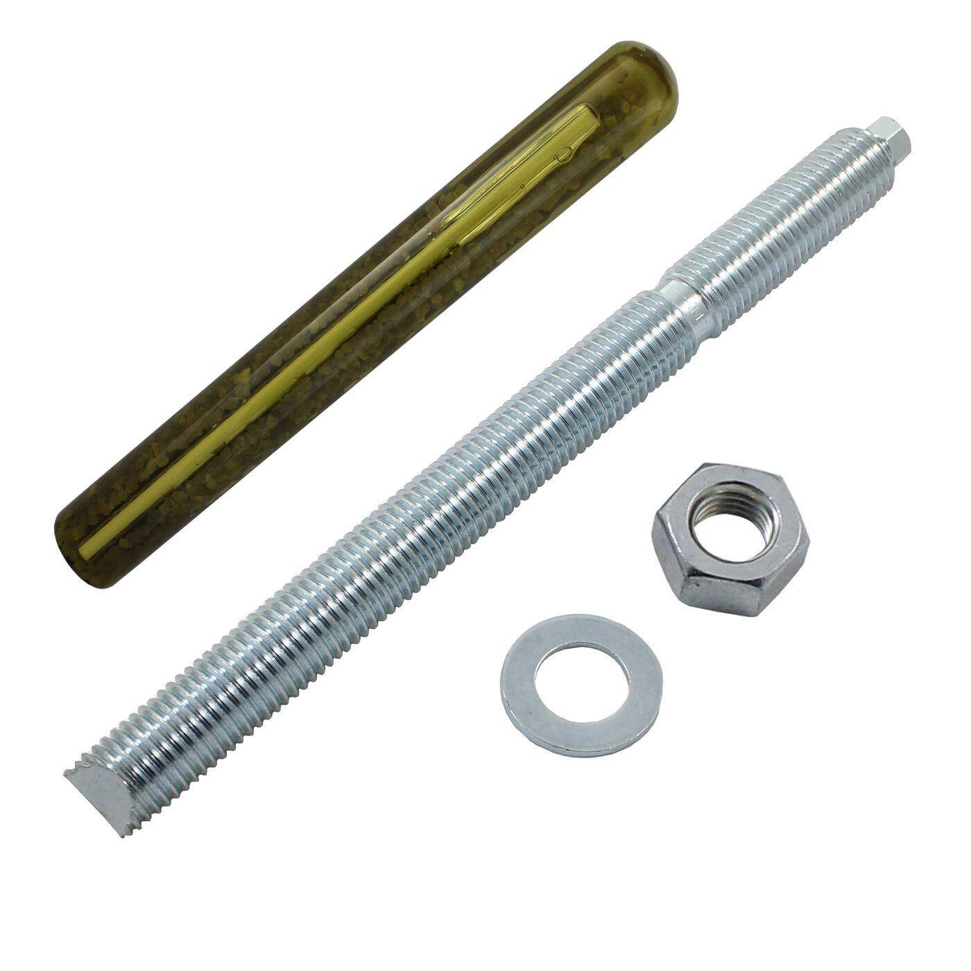 Lumonic Ankerstange + Verbundankerpatrone M24 x 300 Verzinkt I Zur Verwendung als Keilanker, Metalldübel, Bolzenanker, Blitzdübel I Für verschiedene Arten Durchsteckmontagen