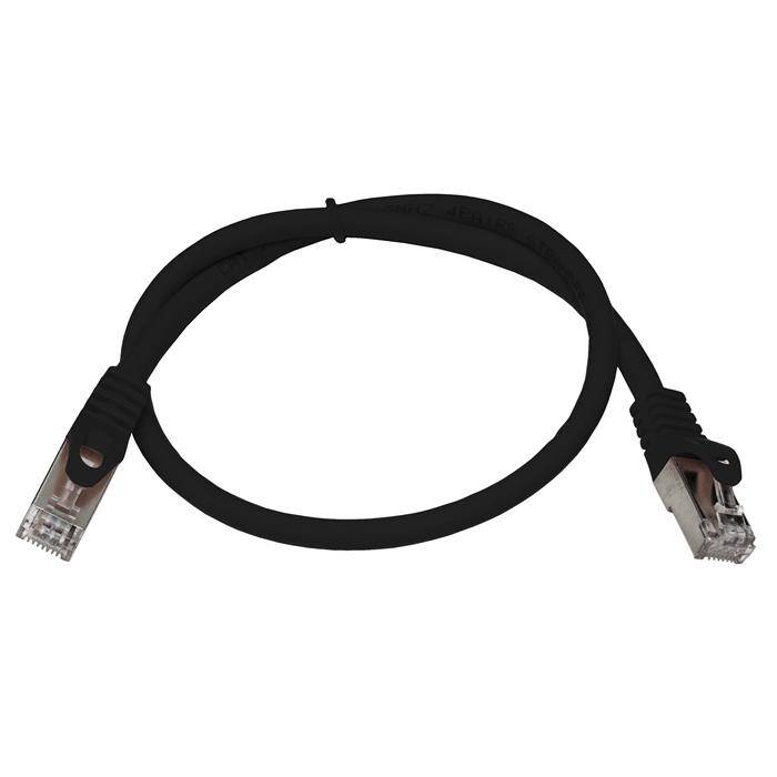 0,5m RJ-45 Network cable Patch cable CAT7 Black S/FTP Ethernet DSL LAN CAT.7