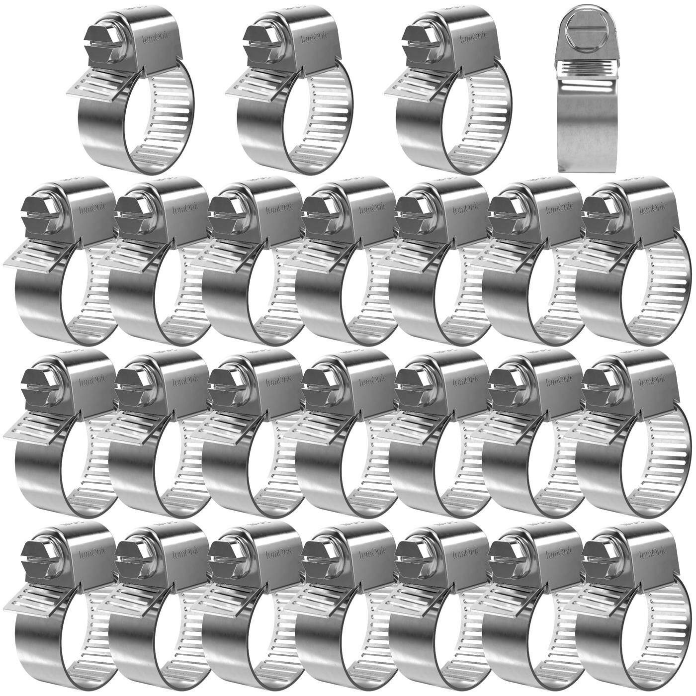 Lumonic 25x 18-32mm Schlauchschelle Edelstahl V4A 304 I einstellbare Schlauchschellen zum Schrauben I für Rohre Schläuche Waschmaschine KFZ Auto Haus Garten