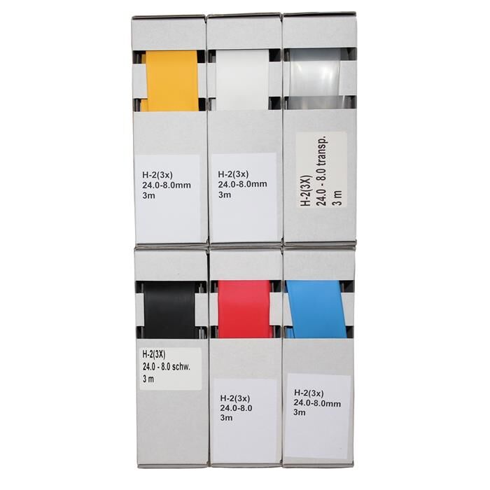 3m Heat shrink tubing Box 3:1 24 -> 8mm Red Flexible