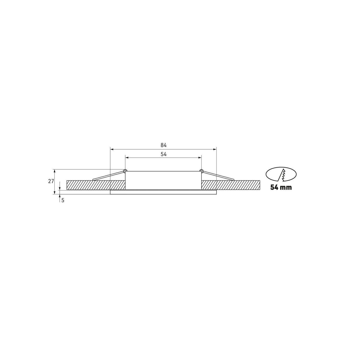 LED Einbaurahmen Bad Feuchtraum Rund IP44 84x27mm Schwarz Aluminium Schwenkbar Spot GU10 MR16