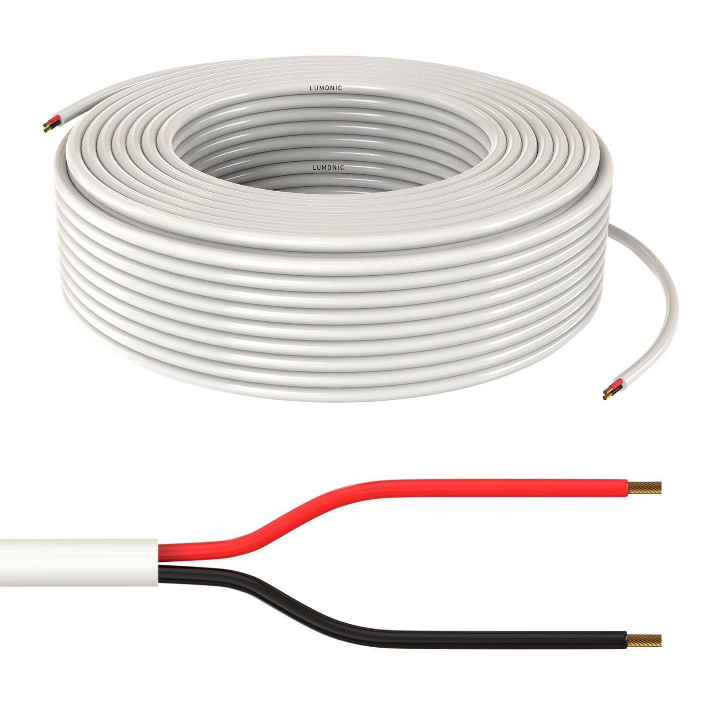 1m LED Control cable 2x 0,34mm² LiYY Extension 2 wire Power cable White