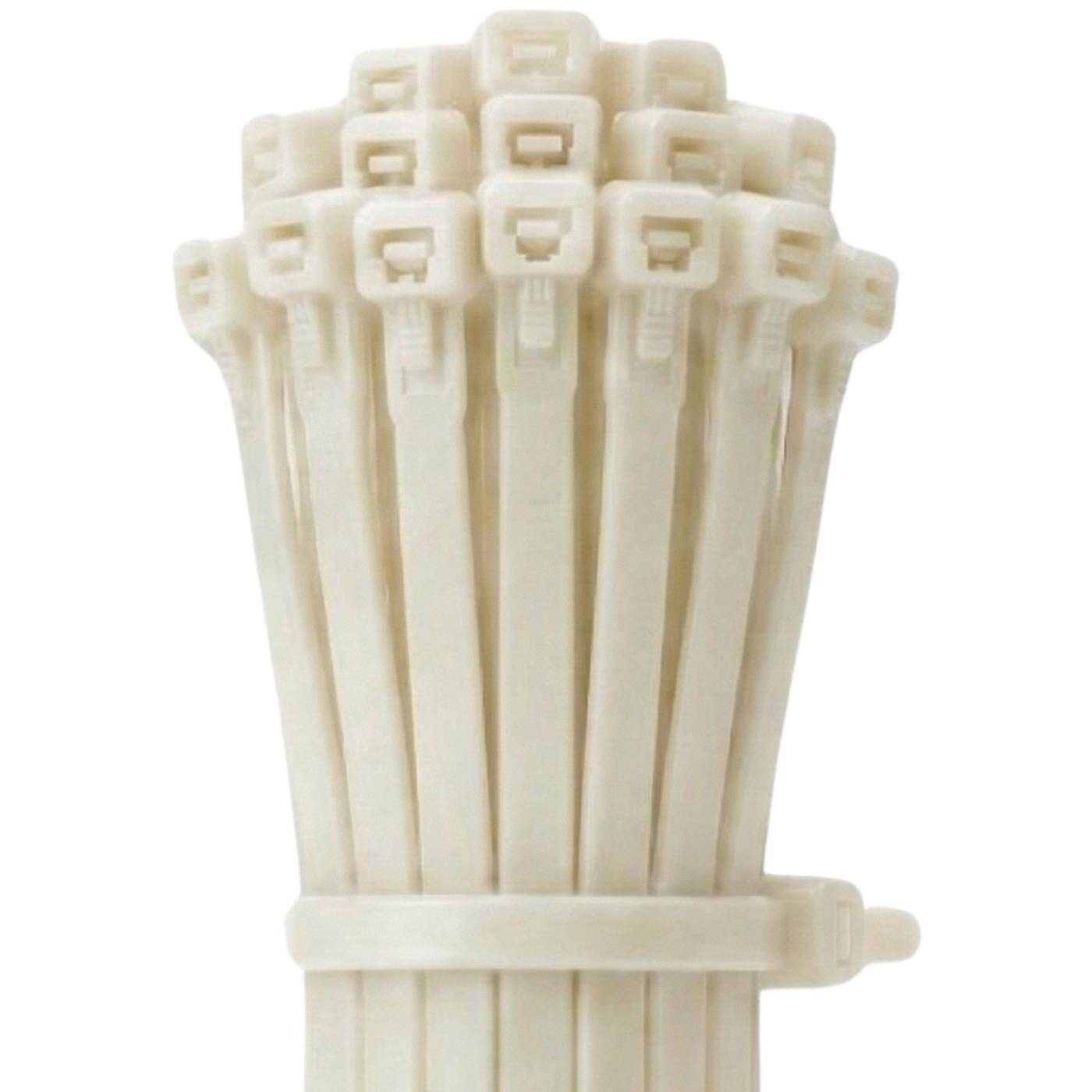 Lumonic 100x Kabelbinder 300 x 7,6mm I Weisse Kabelbinder in Industriequalität wiederverwendbar I Kabelbinder UV beständig, Kabelbinder wetterfest, Kabelbinder weiss