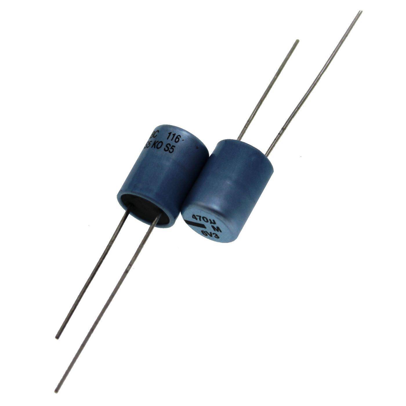 Elko Capacitor Radial 470µF 6,3V | Electrolytic capacitor up to a temperature of 105°C | 8x11mm | 470uF 222211653471 Vishay