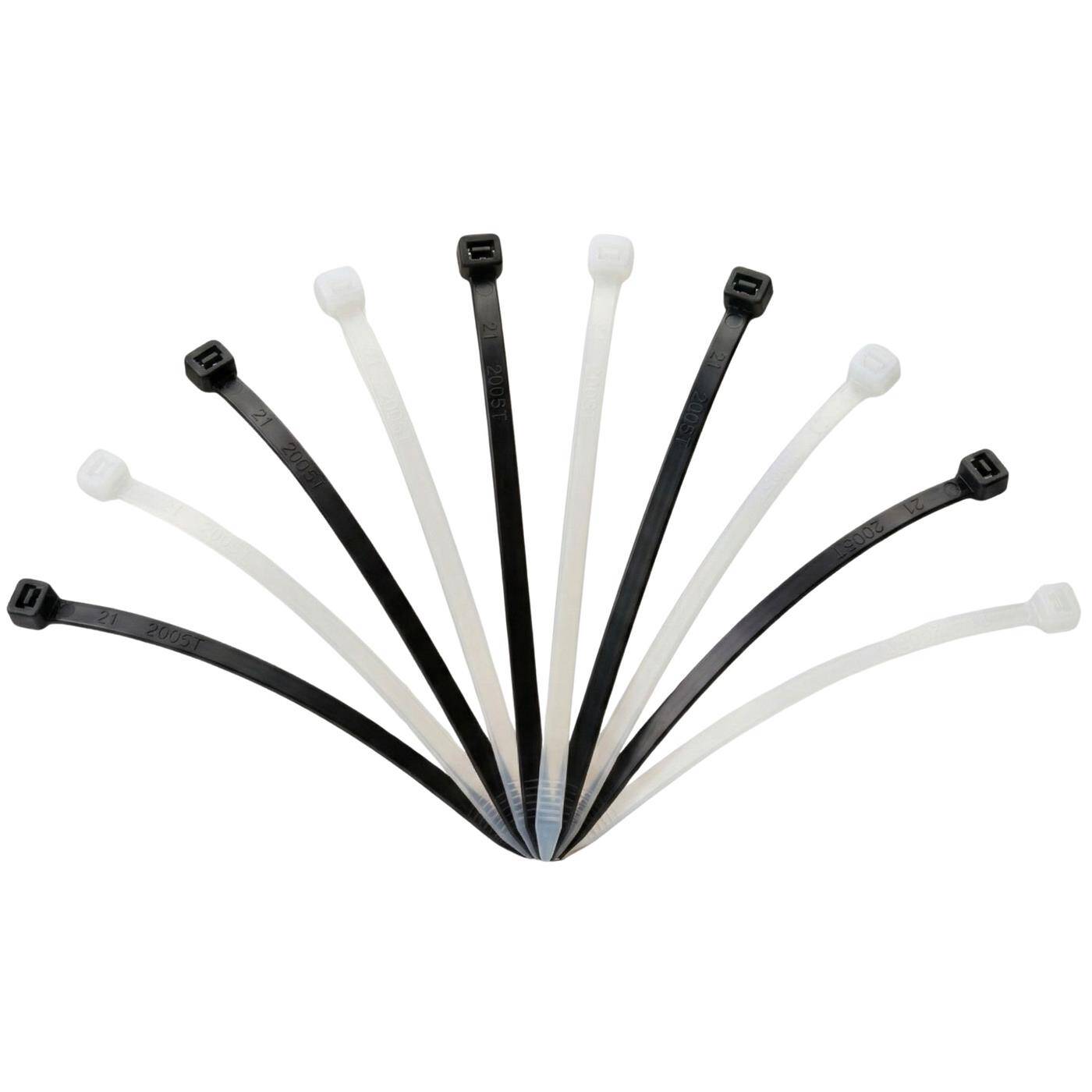 Lumonic 100 Stück Kabelbinder Weiß | 450 × 7,6mm | bis 55kg Zugfestigkeit | Nylon PA6.6 | transparent & unauffällig, Industriequalität | Kabelmanagement, Industrie, Werkstatt, Haushalt