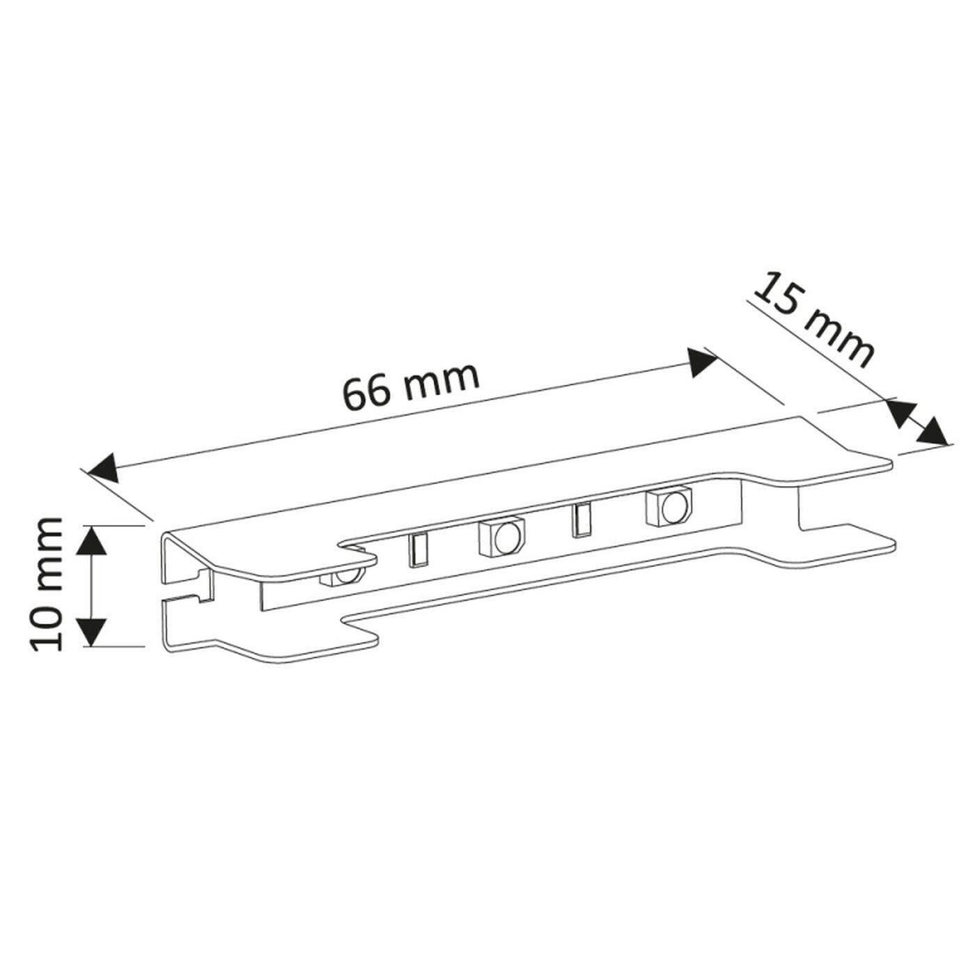 LED Glaskantenbeleuchtung Kalt Weiß 6000K + 2m Kabel Schrank und Vitrinenbeleuchtung