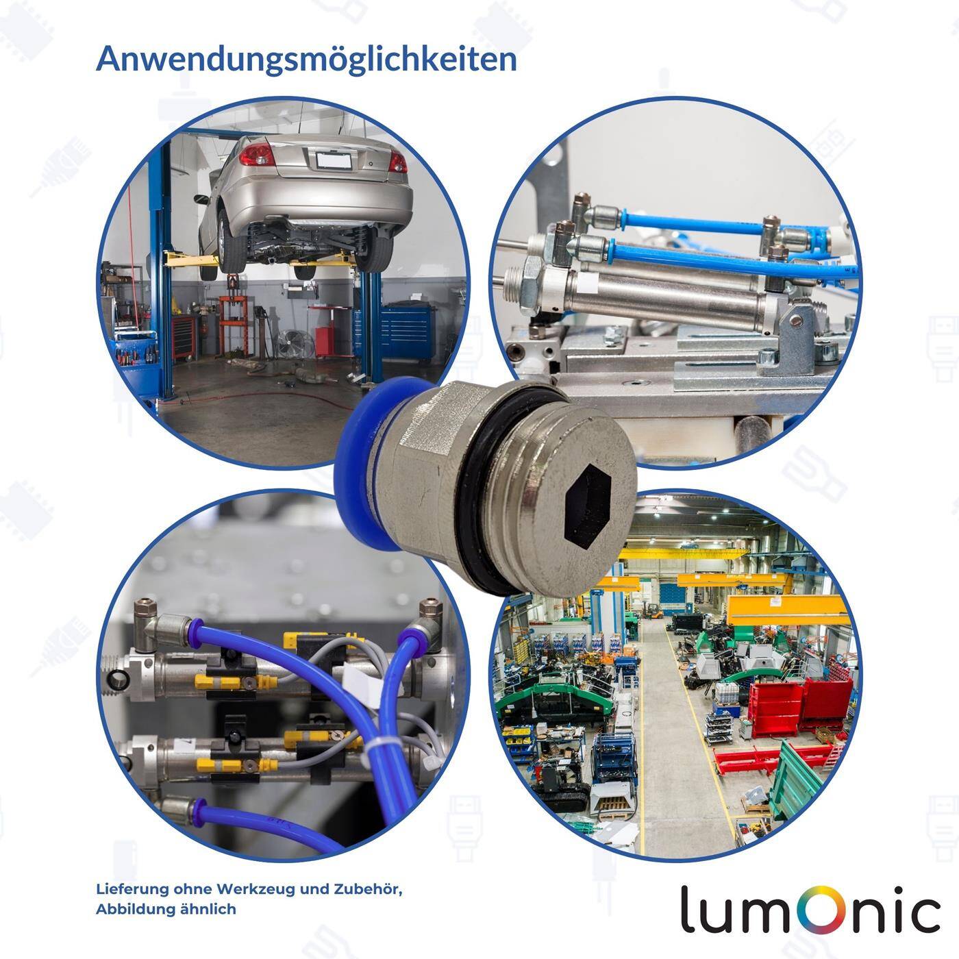 PU Schlauch Steckverbinder Fitting mit Außengewinde 6mm*1/8Zoll gerade Schnellverschluss pneumatischer Steckverbinder Schlauchverbinder Druckluft & Automatisierung