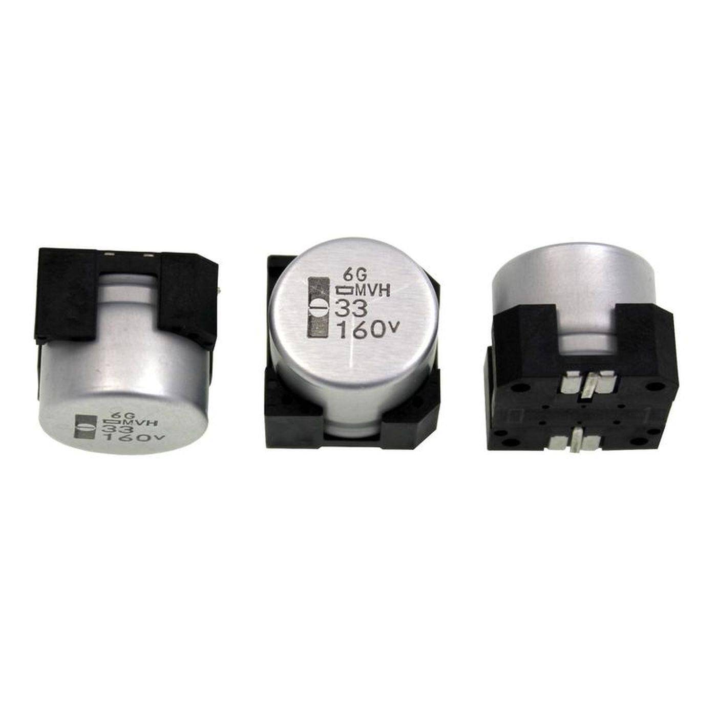 SMD Elko Capacitor 33µF 160V | Electrolytic capacitor up to a temperature of 125°C | 18x16,5mm | 33uF EMVH161GTR330MMH0S United Chemi-Con