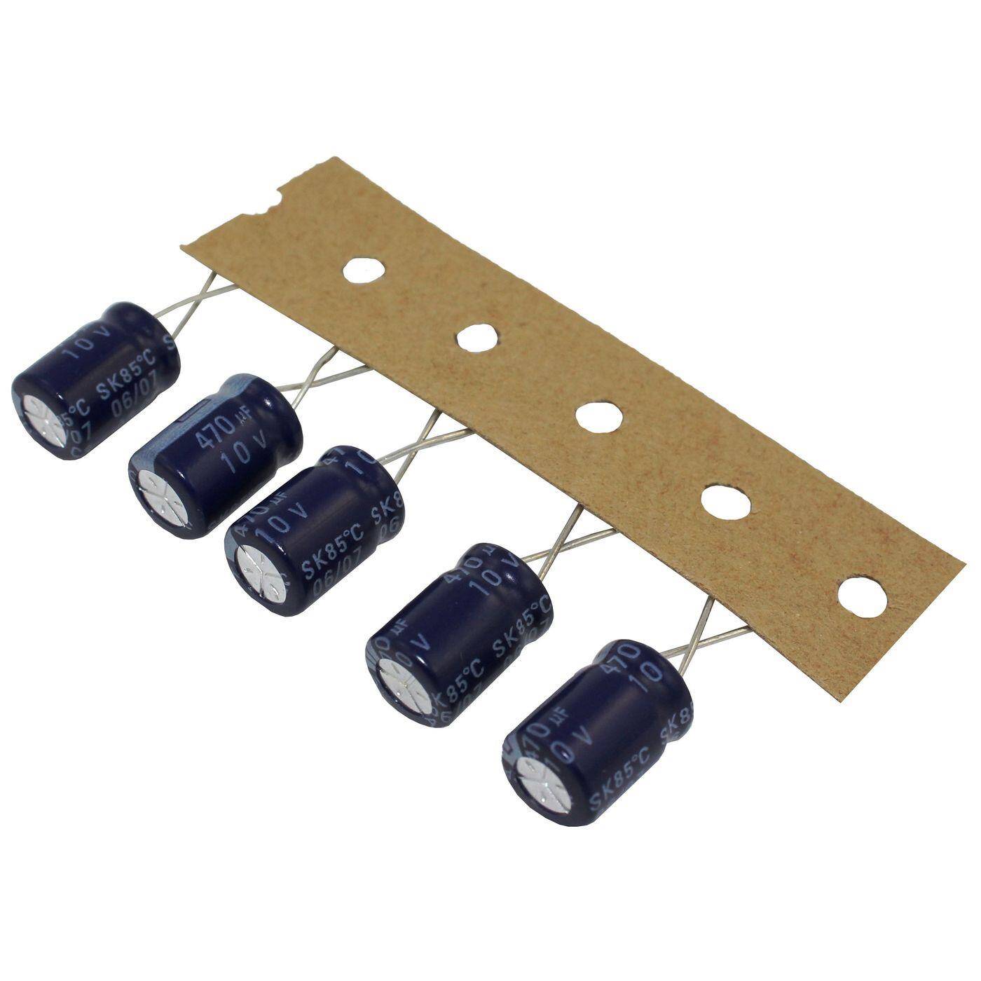 Elko Kondensator Radial 470µF 10V | Elektrolytkondensator bis zu einer Temperatur von 85°C | 8x12mm | 470uF SK010M0470A3F0811 Yageo