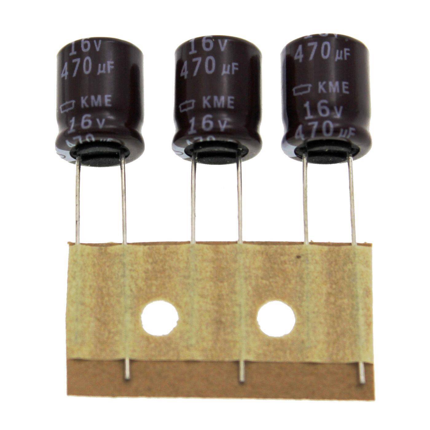 Elko Kondensator Radial 470µF 16V | Elektrolytkondensator bis zu einer Temperatur von 105°C | 10x12,5mm | 470uF EKME160ETD471MJC5S United Chemi-Con