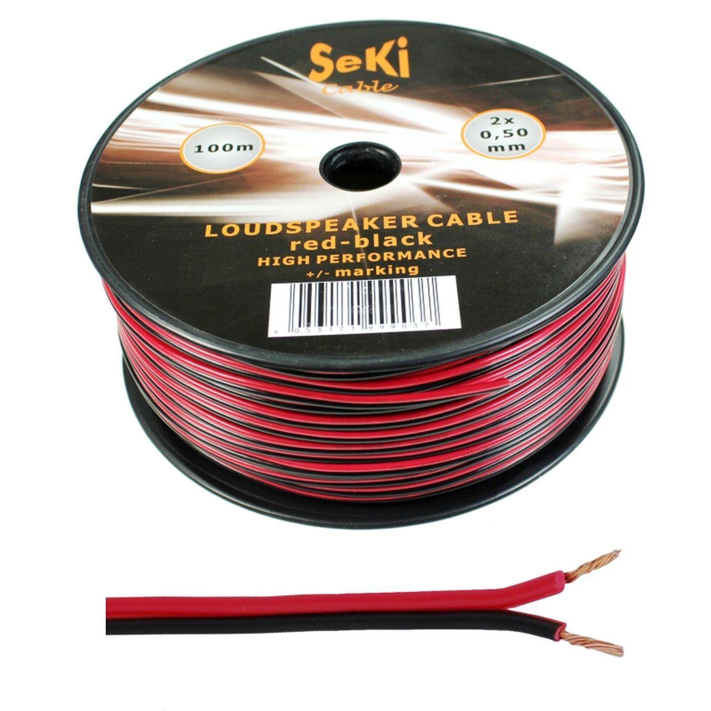 100m Lautsprecherkabel 2x 0,5mm² Rot Schwarz Audiokabel Boxenkabel 100m Lautsprecherkabel 2x 0,5mm² Rot Schwarz Audiokabel Boxenkabel