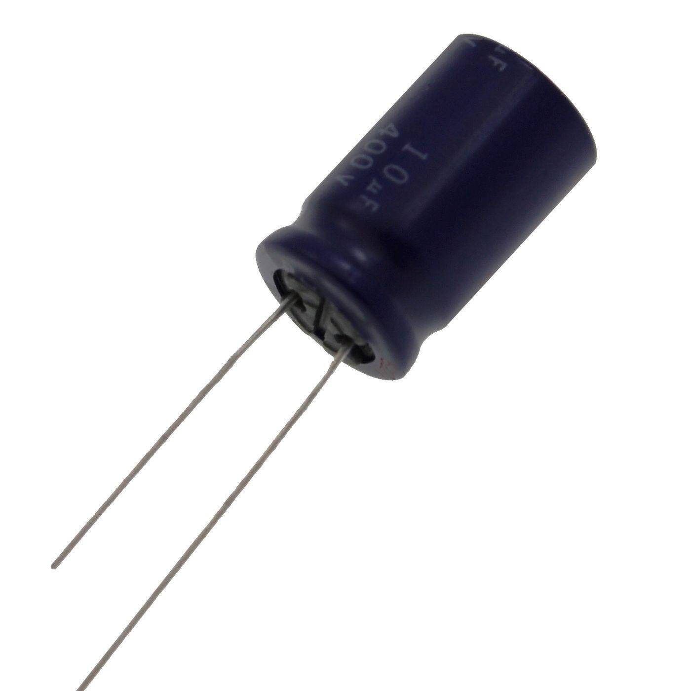 Elko Kondensator Radial 10µF 400V | Elektrolytkondensator bis zu einer Temperatur von 85°C | 12,5x20mm | 10uF ECEA2GU100 Panasonic