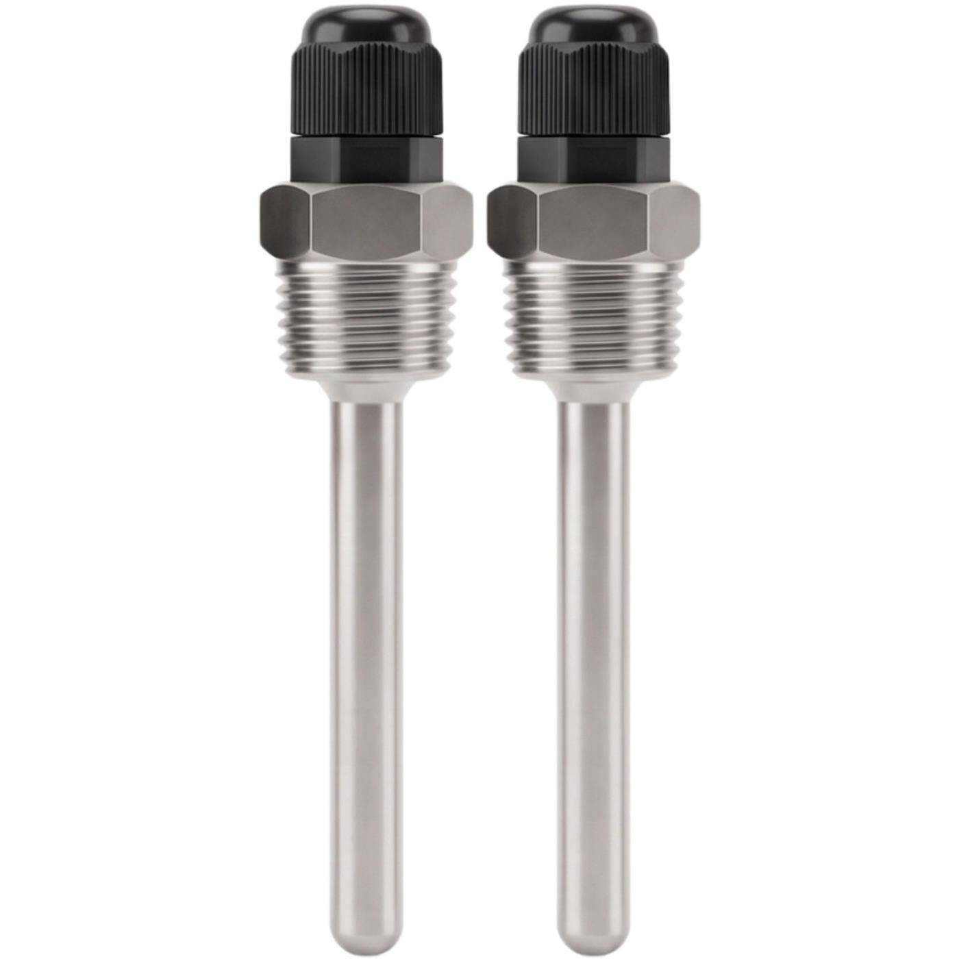 Lumonic Set of 2 immersion sleeves V2A stainless steel 1/2 inch | 100mm Installation length | Perfect fit for 6mm temperature sensors | for buffer storage, heating, solar + smart home
