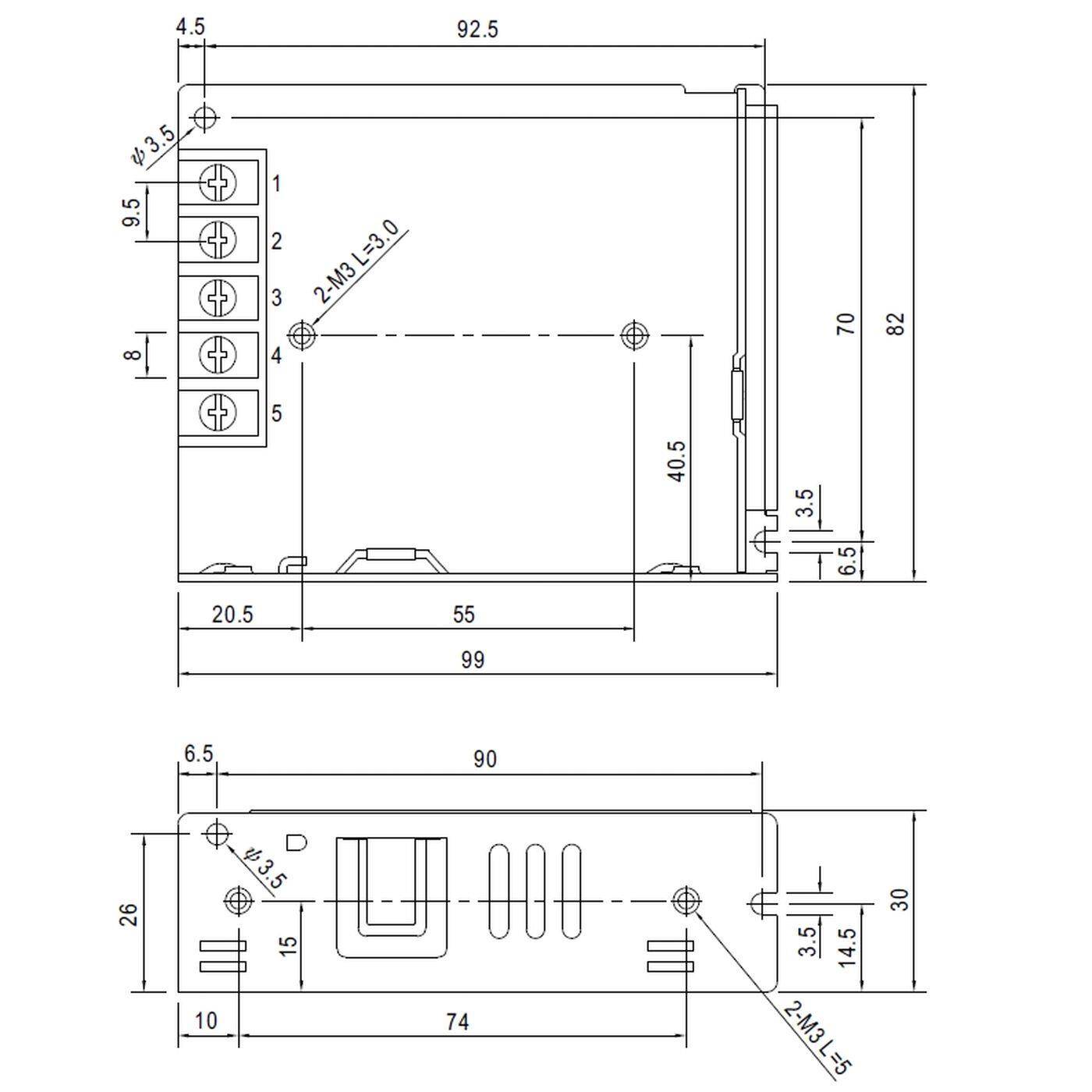 MEAN WELL LRS-50-24 52W 24V 2,2A Industrielles Netzteil