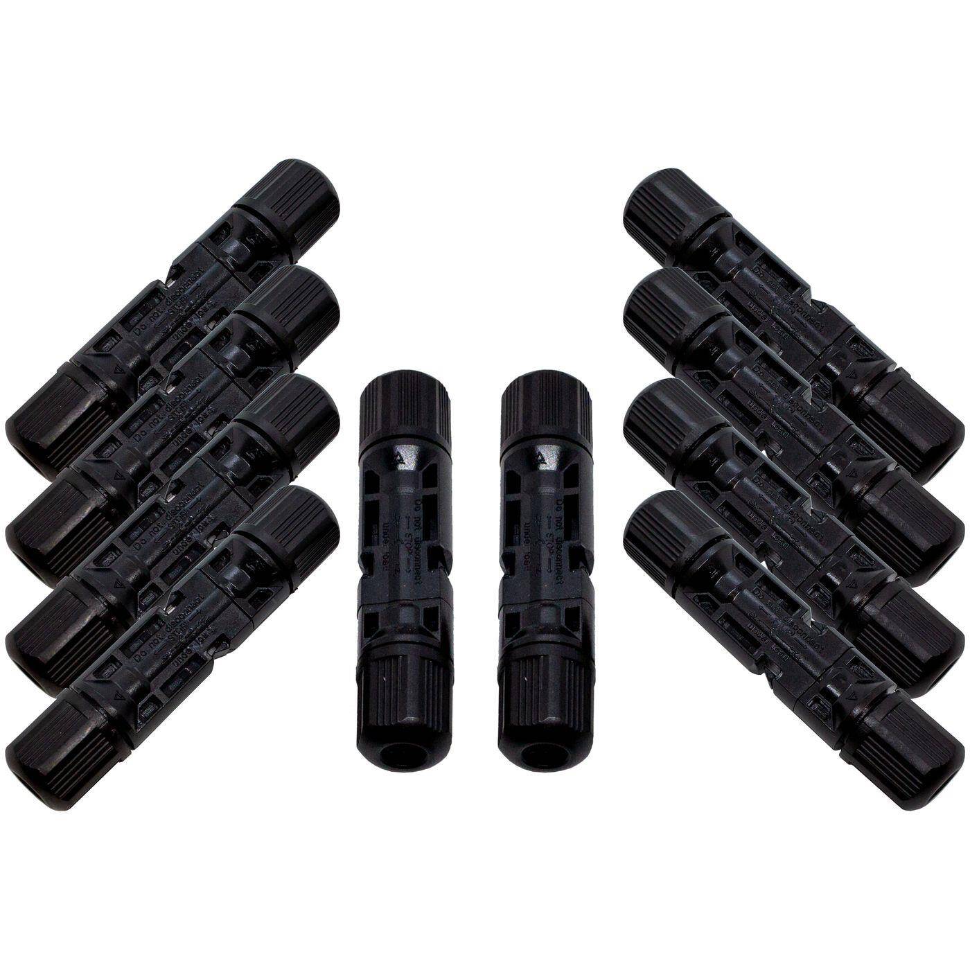 10 Paar Solar Stecker und Buchse incl. Montageschlüssel Photovoltaik 2,5....6mm² 1000V DC 30A IP67 -40...+125°C