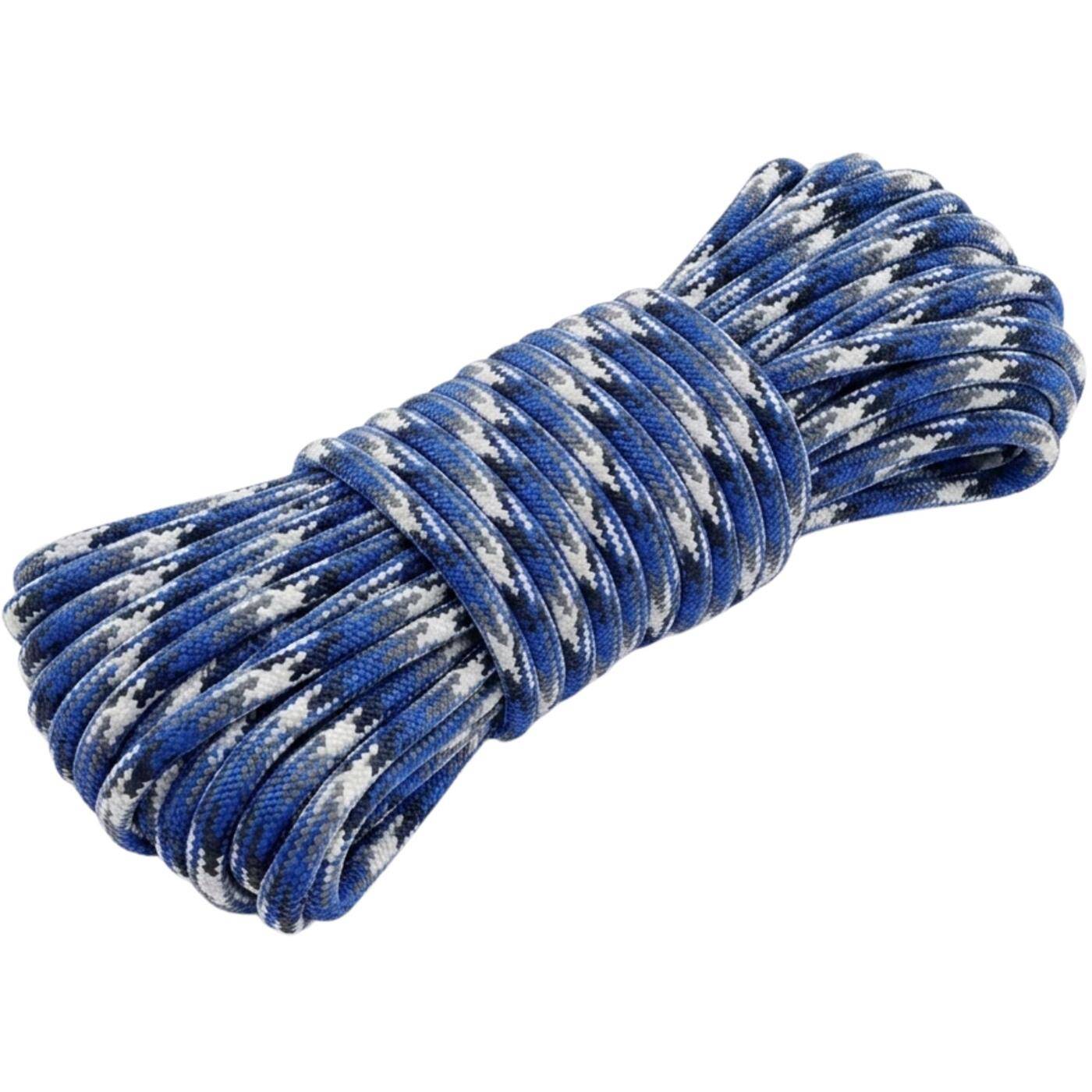 Lumonic 30m Paracord 4mm Camo military blue | 100% nylon | 7 cores, 32 strand sheath | Max. 125 kg load capacity | dog leash, bracelet, outdoor, bushcraft, tent cord