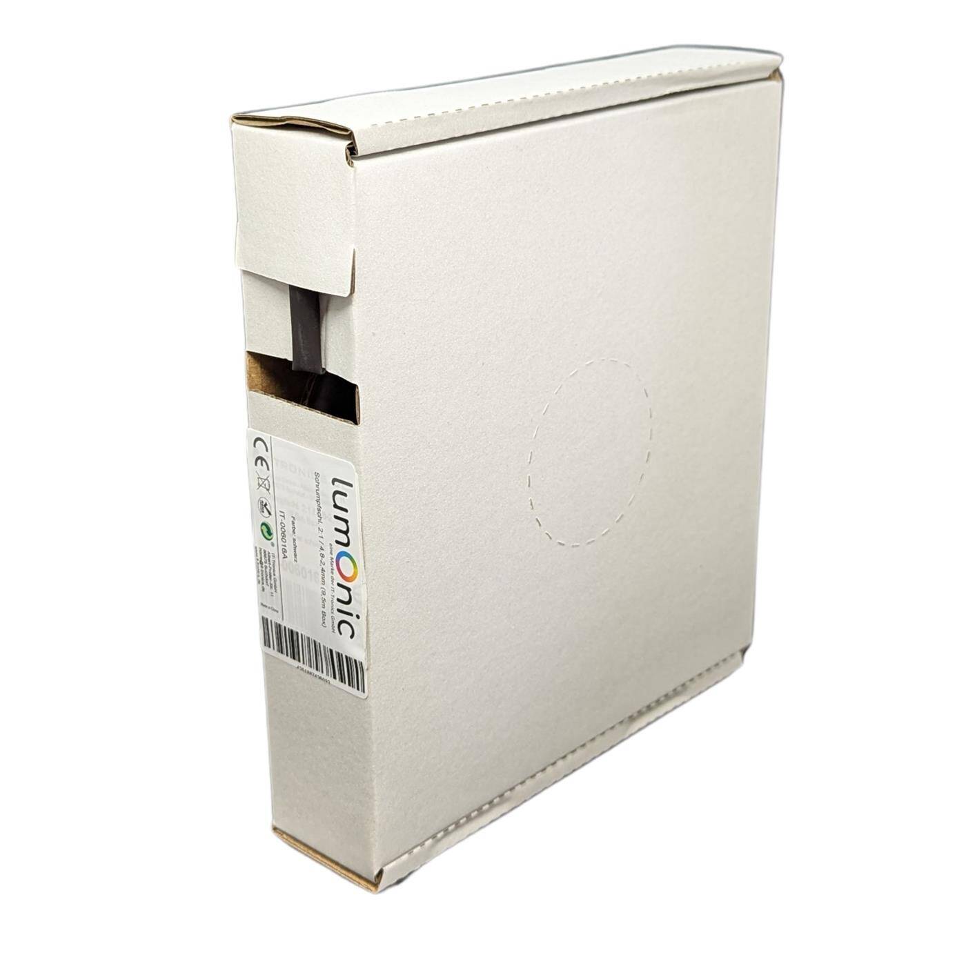 9,5m Heat shrink tubing Box 2:1 4,8 -> 2,4mm Black Flexible