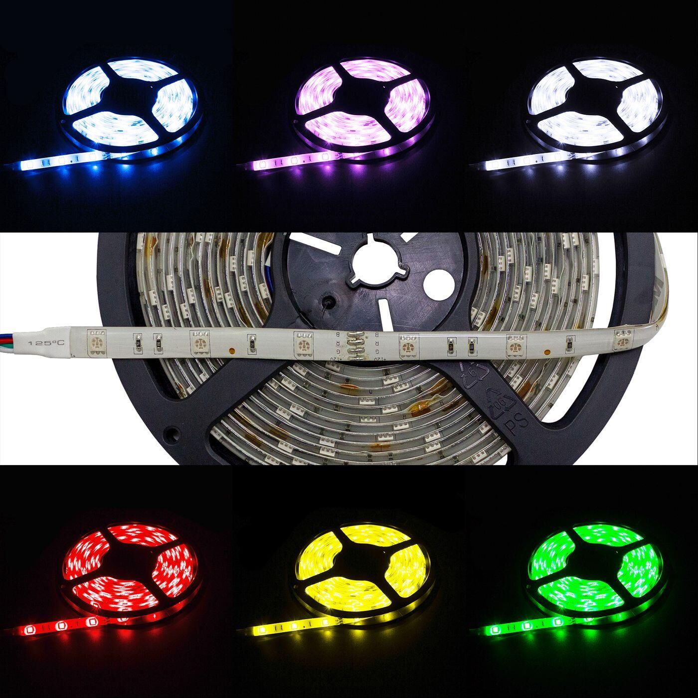 5m (500cm) RGB LED Streifen Band Leiste 12V IP65 150LEDs 30LED/m SMD5050