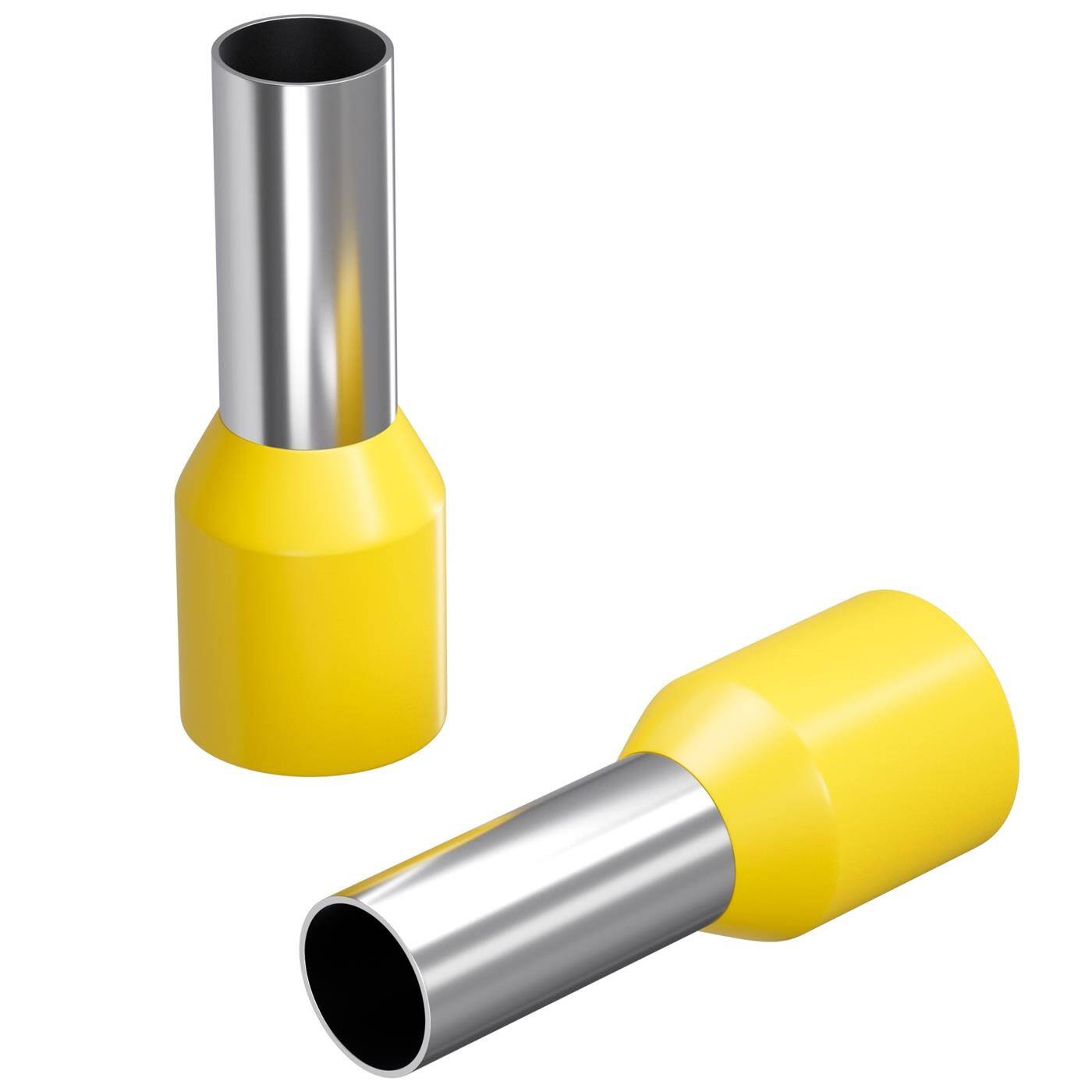 Lumonic 50 x 25mm² Aderendhülsen isoliert gelb I Die Länge beträgt 16mm, der Durchmesser des Kunstoffkragen 11,2mm I Verzinnt zum Schutz gegen Korrosion