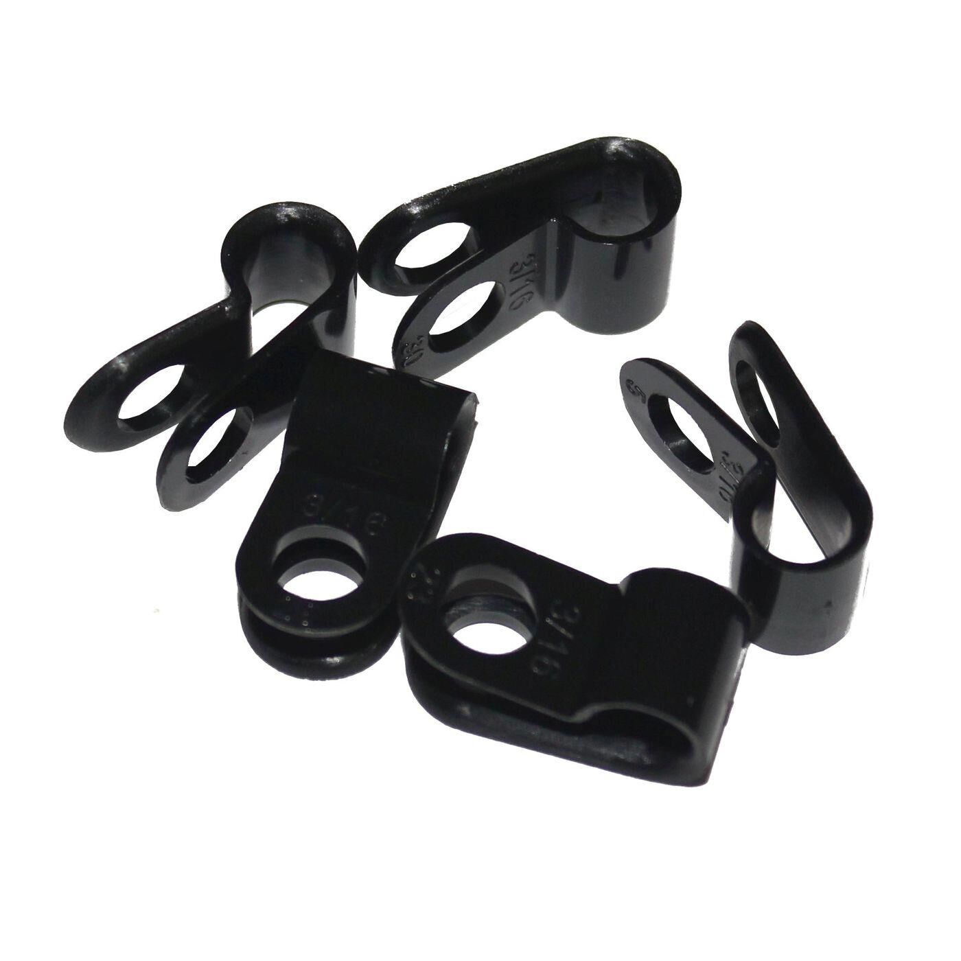 100x P-Clip für Kabel 6mm schwarz Nylon Kabelschelle Kabelfixierung Chassisklemmen