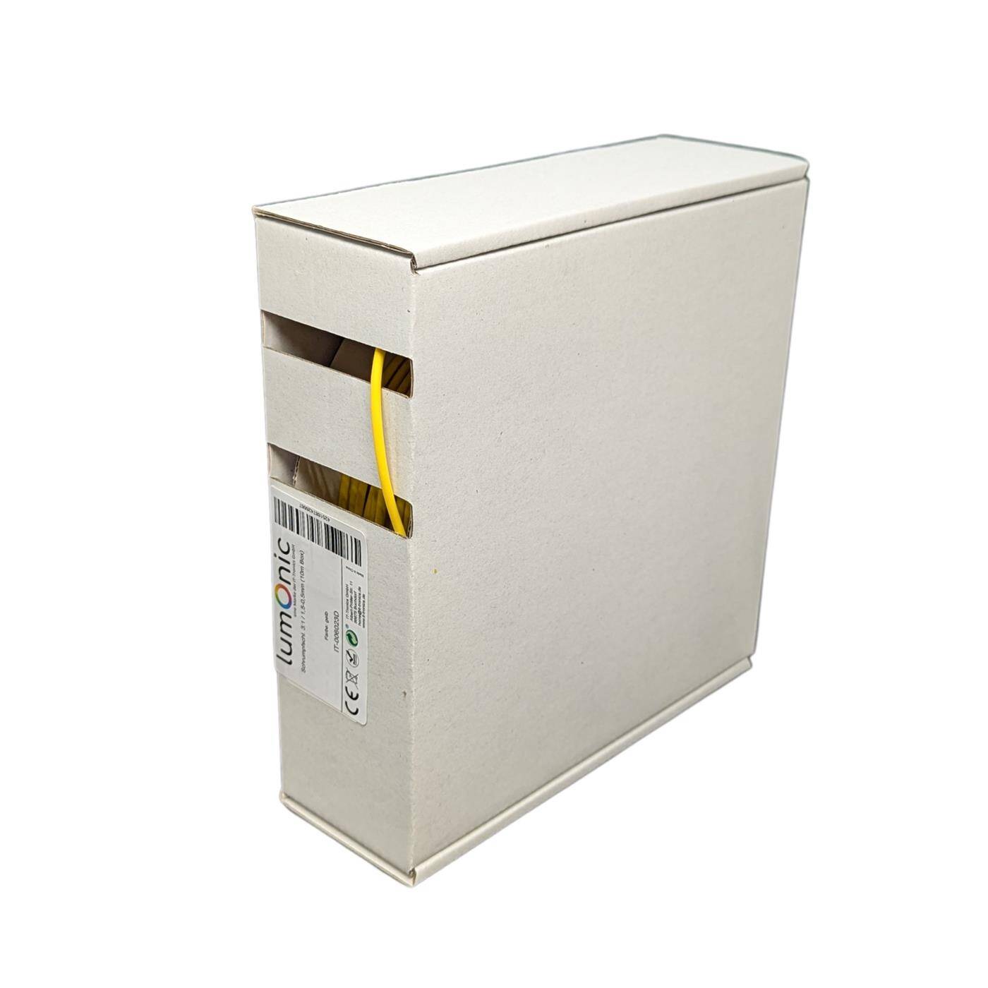 Lumonic 10m Schrumpfschlauch Box 3:1 Gelb - Hier von: 1,5mm auf 0,5mm - Dickwandiger Schrumfpschlauch in verschiedenen Größen