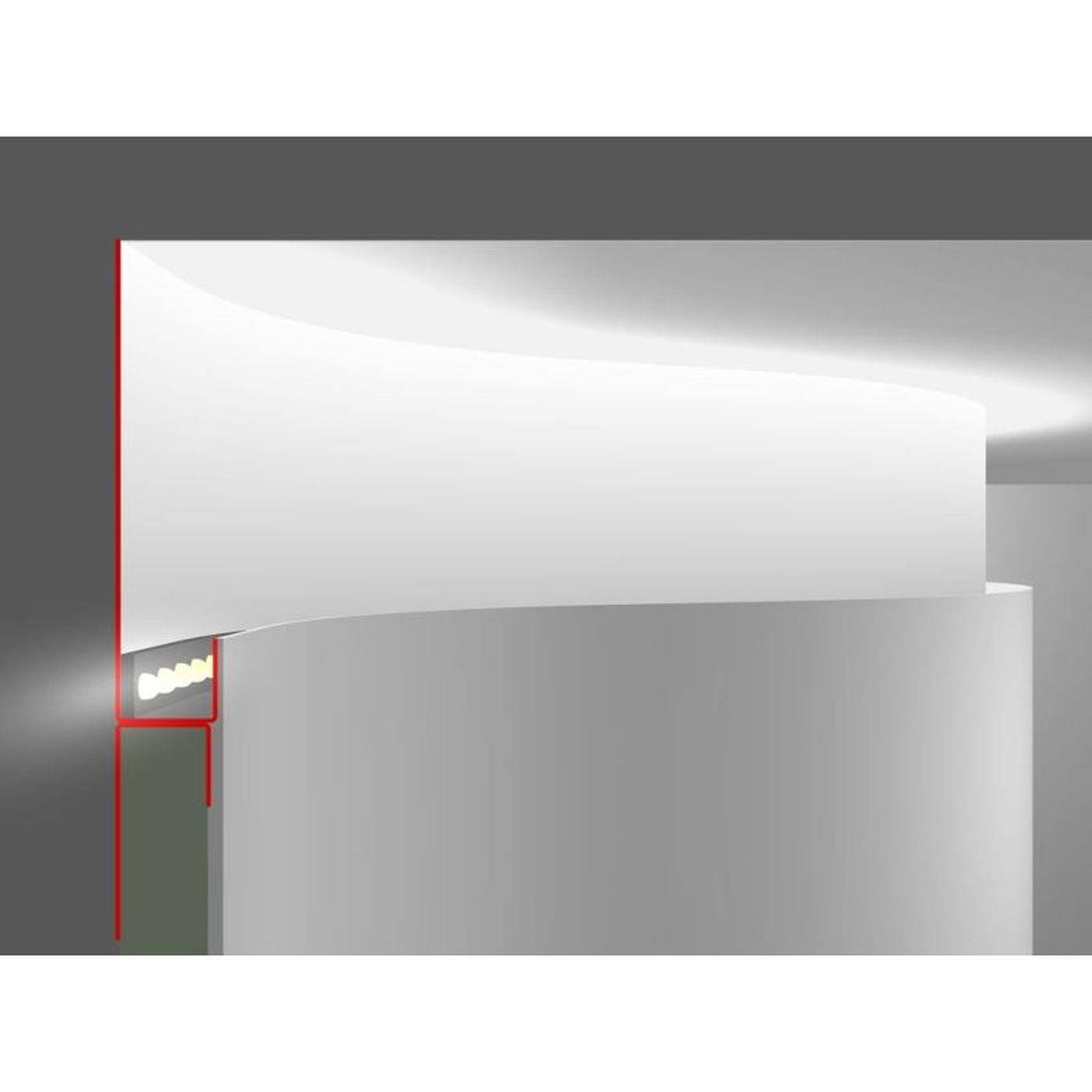 2m LED Trockenbauprofil SNL flex für Rundungen 60mm Sichtschenkel für Gipskartonplatten Stahl Zinkblech
