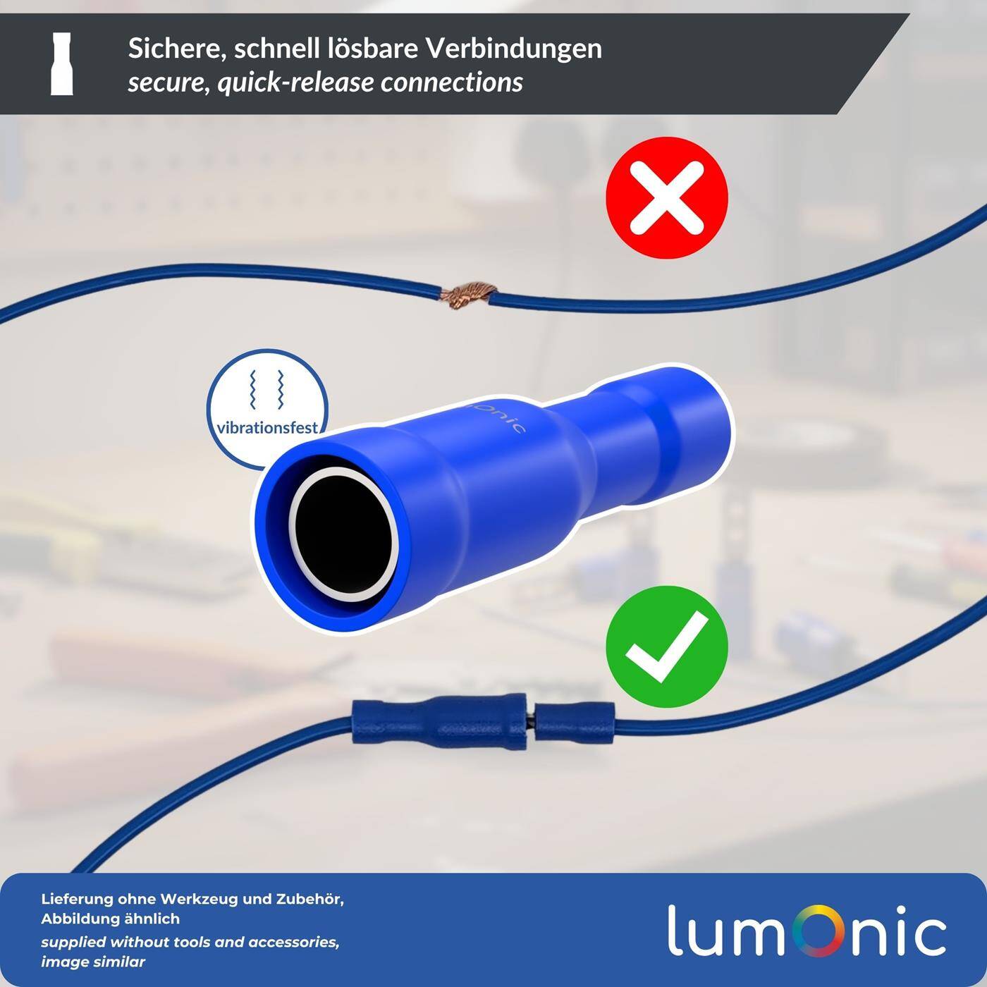 25x Rundsteckhülse teilisoliert 1,5-2,5mm² Stiftdurchmesser 5mm Blau für Rundstecker Messing verzinnt