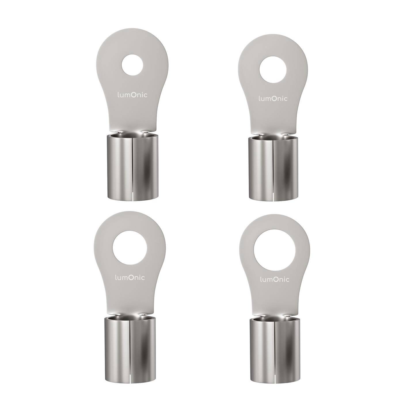 Lumonic 10x Ringkabelschuh 50-70mm² blank | M6 | Kupfer verzinnt | sichere Kabelverbindung ohne Löten | Crimp-Kabelschuh unisoliert | KFZ, Maschinenbau, Wohnmobil, Batterie