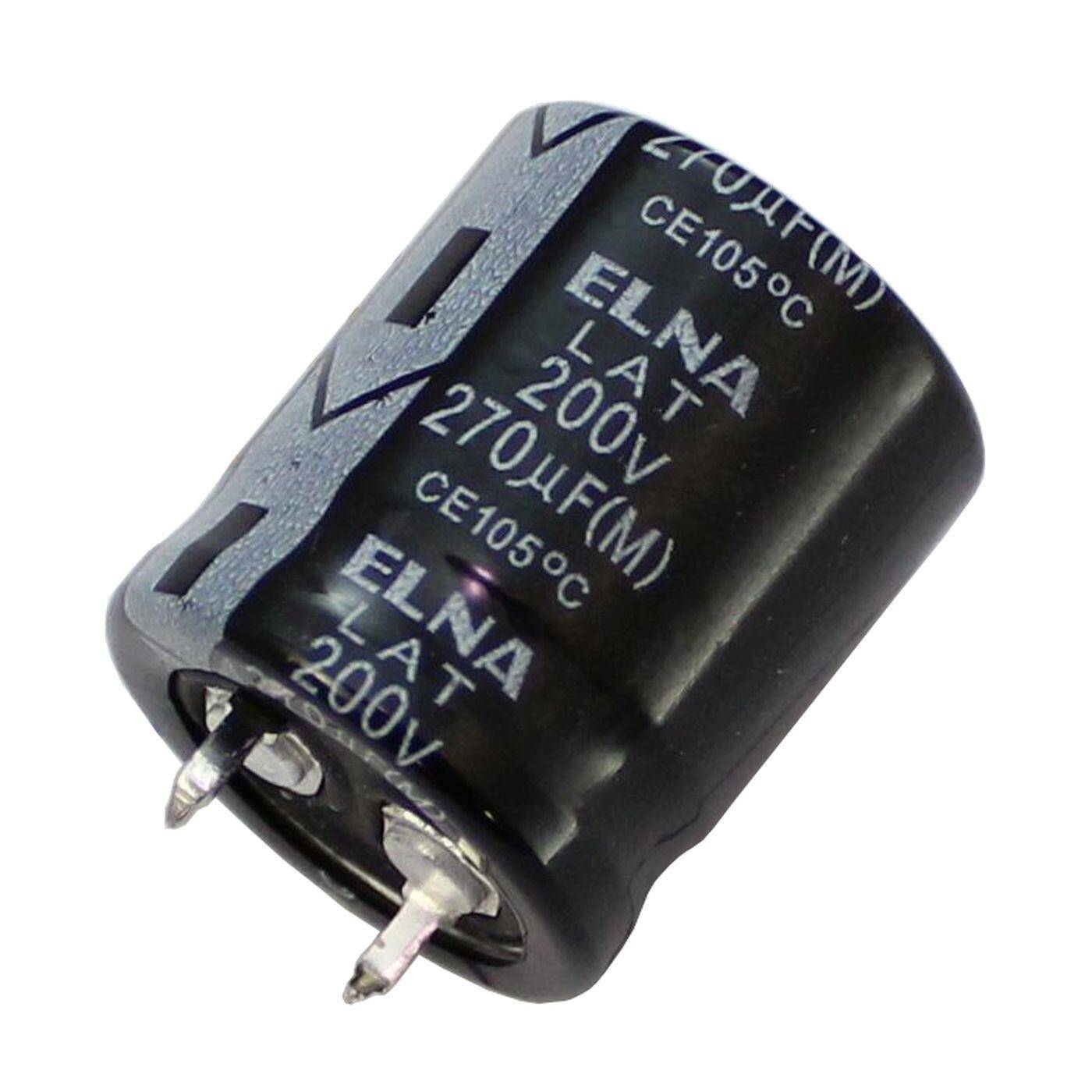 Snap-In Elko Capacitor 270µF 200V | Electrolytic capacitor up to a temperature of 105°C | 22x25mm | 270uF LAT-200V271MS22# Elna