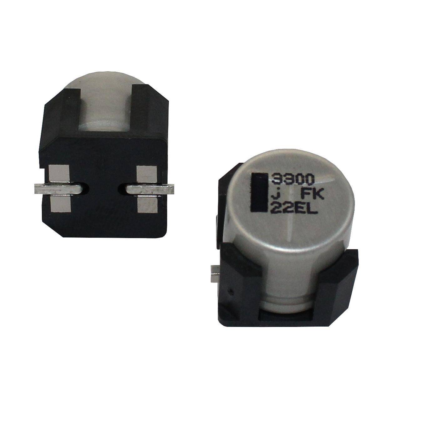 SMD Elko Capacitor 3300µF 6,3V | Electrolytic capacitor up to a temperature of 85°C | 12,5x14mm | 3300uF EEVFK0J332V Panasonic