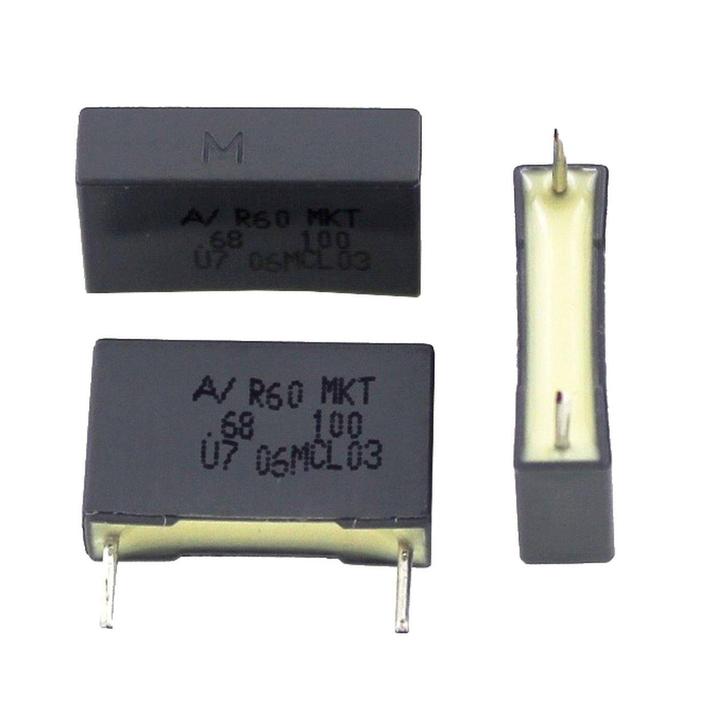 Arcotronics MKT Folien Kondensator | 0,68µF 100V DC I 2-Pin Anschluss I 2-Pin I 0,68uF, 680nF I Kondensator für Frequenzweichen von Lautsprechern oder zur Entstörung von elektrischen Geräten