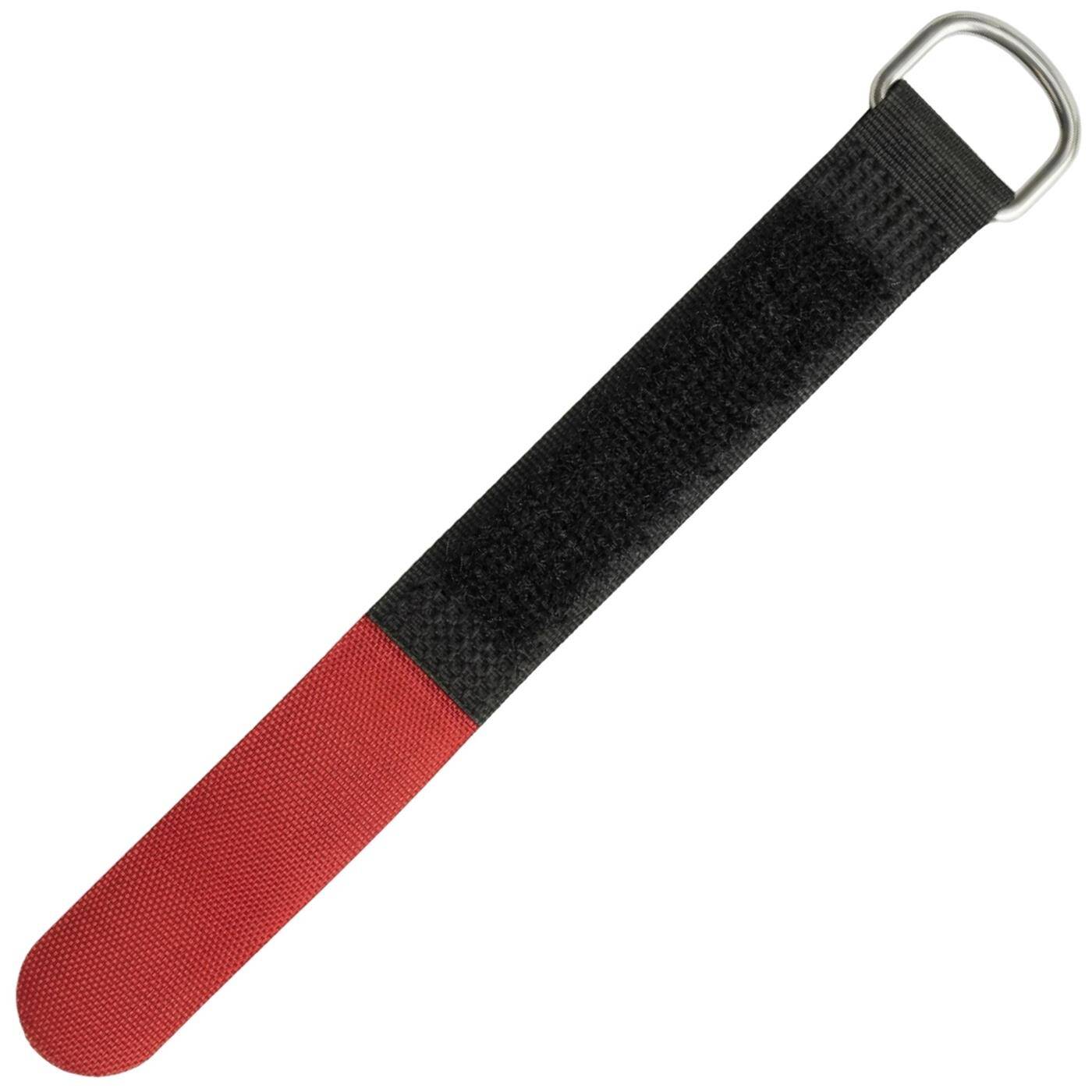 Lumonic 10 Stück Klettkabelbinder schwarz / rot | 200x20mm | gekreuzt | robuste Metallöse, Kabelklett mehrfach wiederverwendbar | einfaches Kabelmanagement und Ordnung