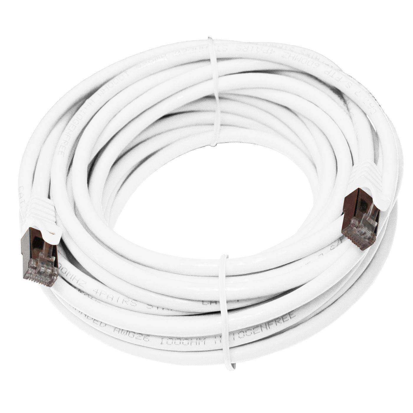 10m RJ-45 Network cable Patch cable CAT7 White S/FTP Ethernet DSL LAN CAT.7