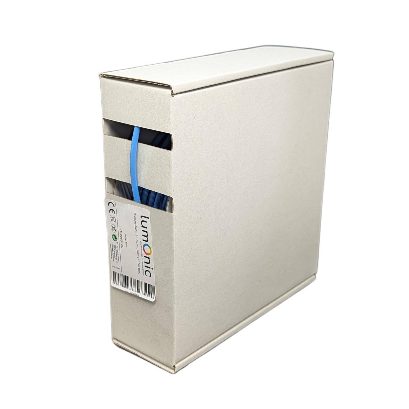 11,5m Heat shrink tubing Box 2:1 2,4 -> 1,2mm Blue